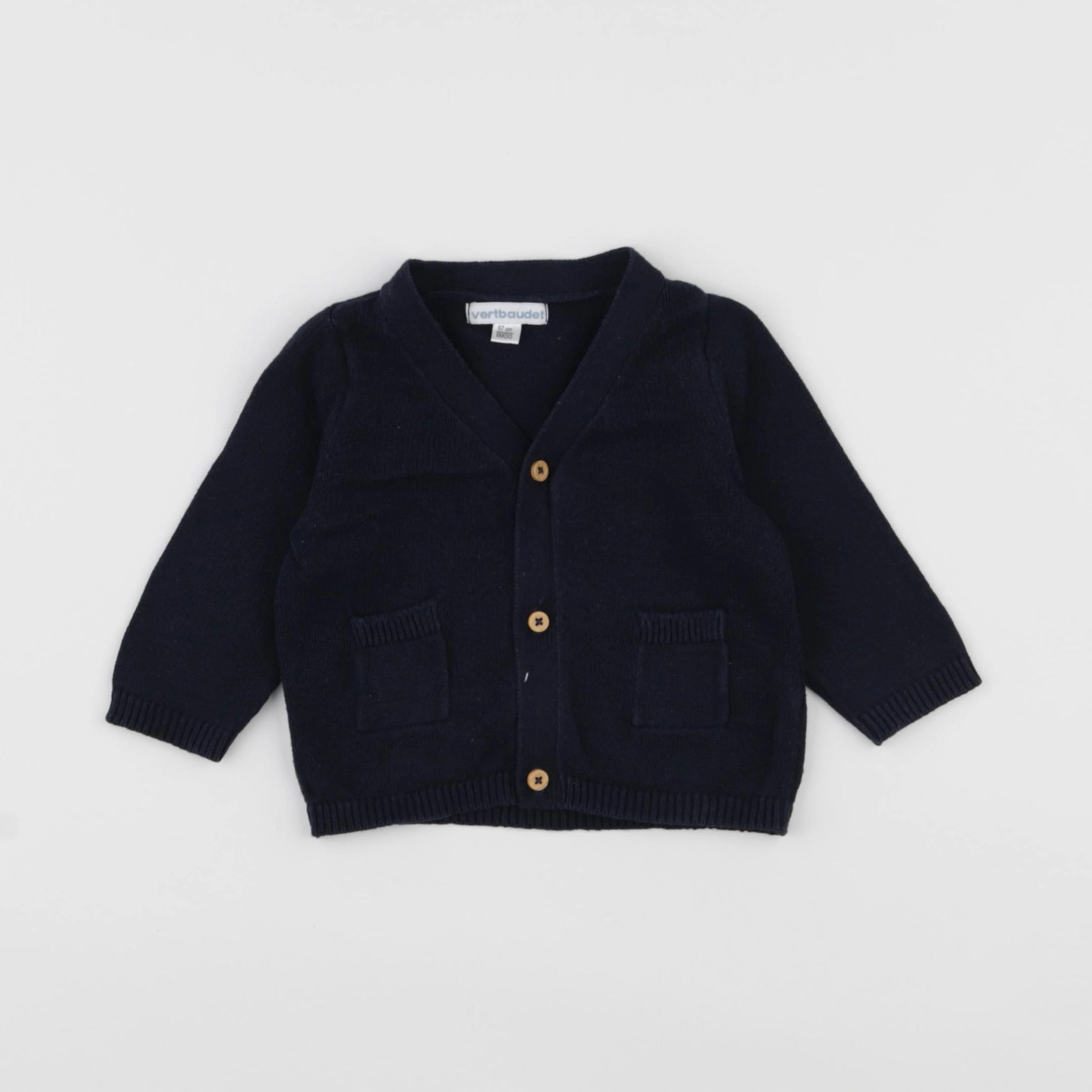 Vertbaudet - gilet bleu - 6 mois