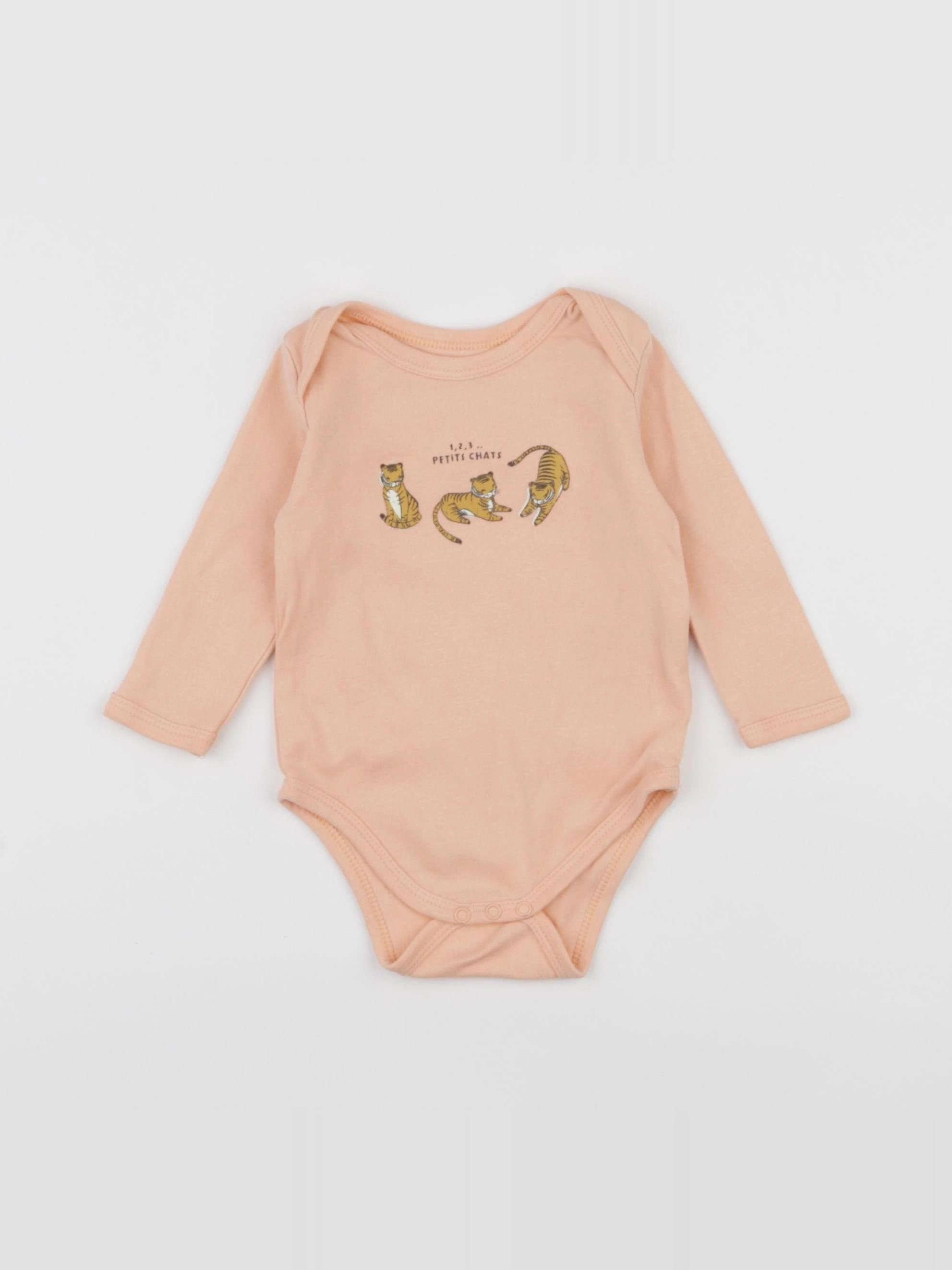 Vertbaudet - body orange - 6 mois