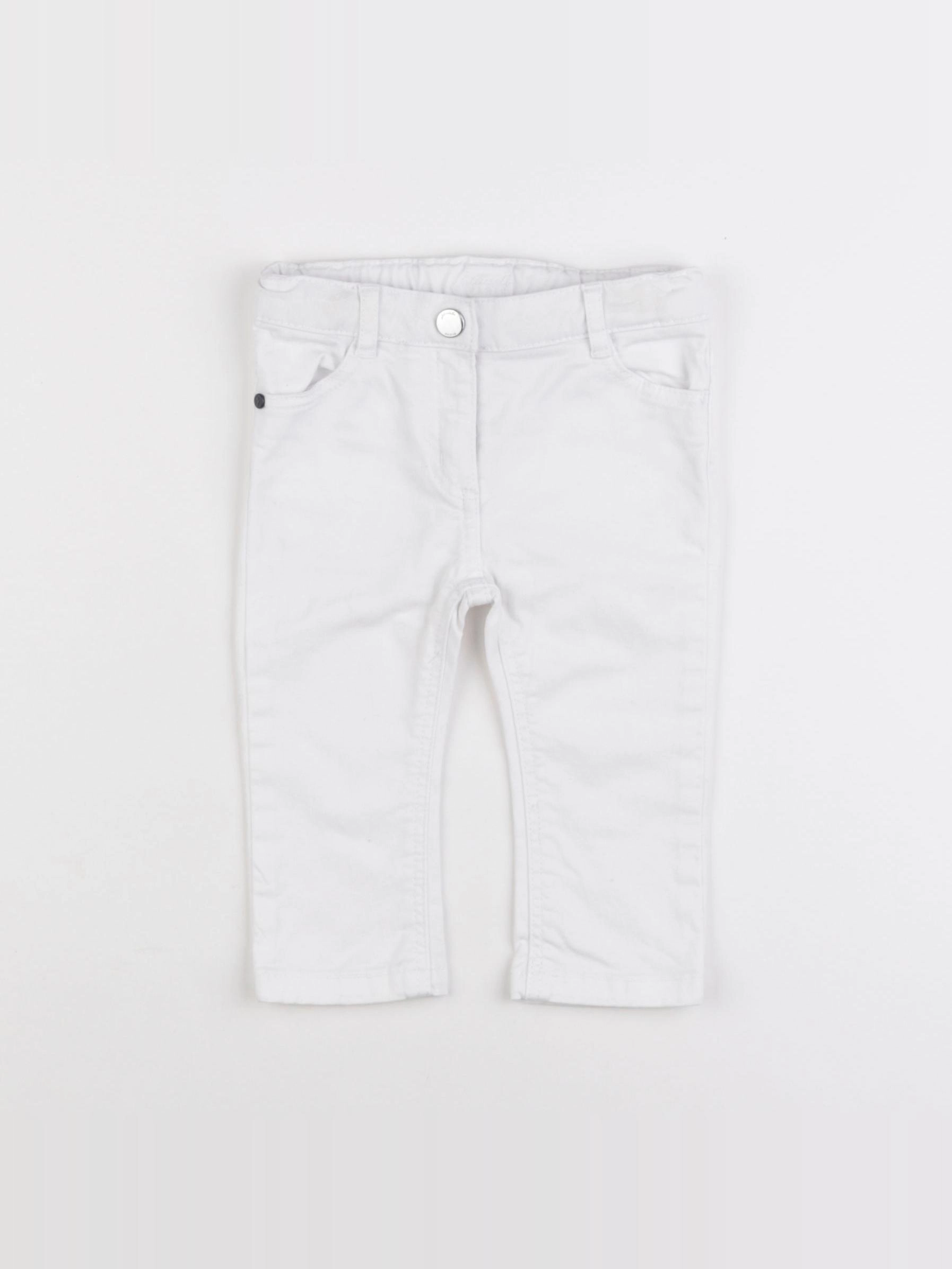 Jacadi - jean blanc - 12 mois