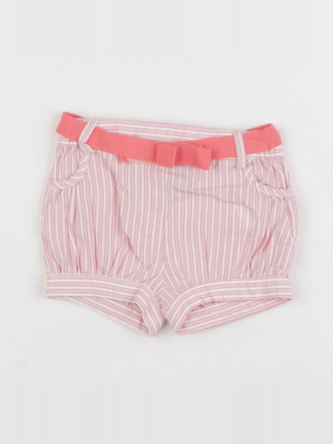 Cyrillus - short blanc, rose - 6 mois