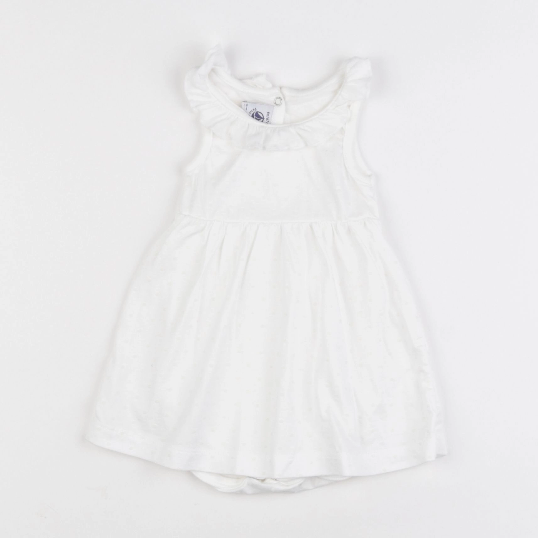 Petit Bateau - body robe blanc - 6 mois