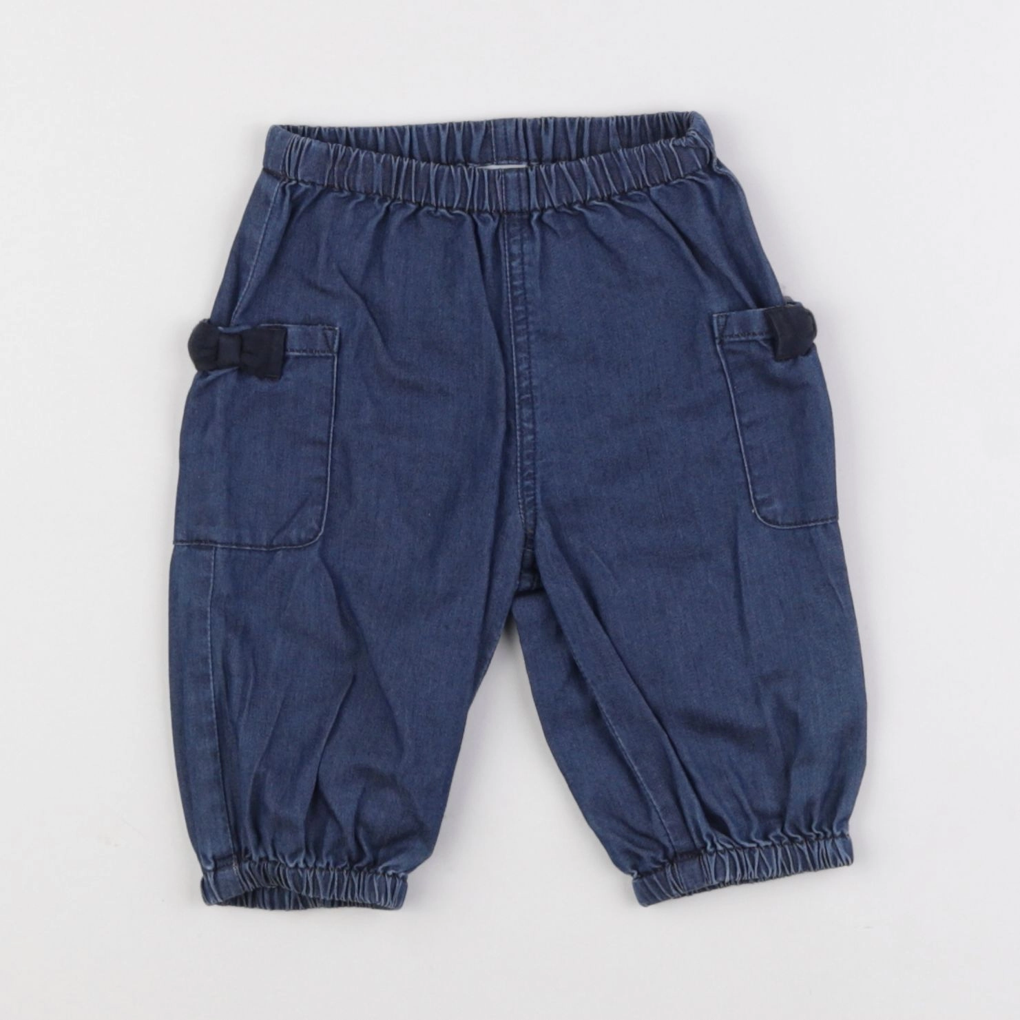 Petit Bateau - pantalon bleu - 3 mois
