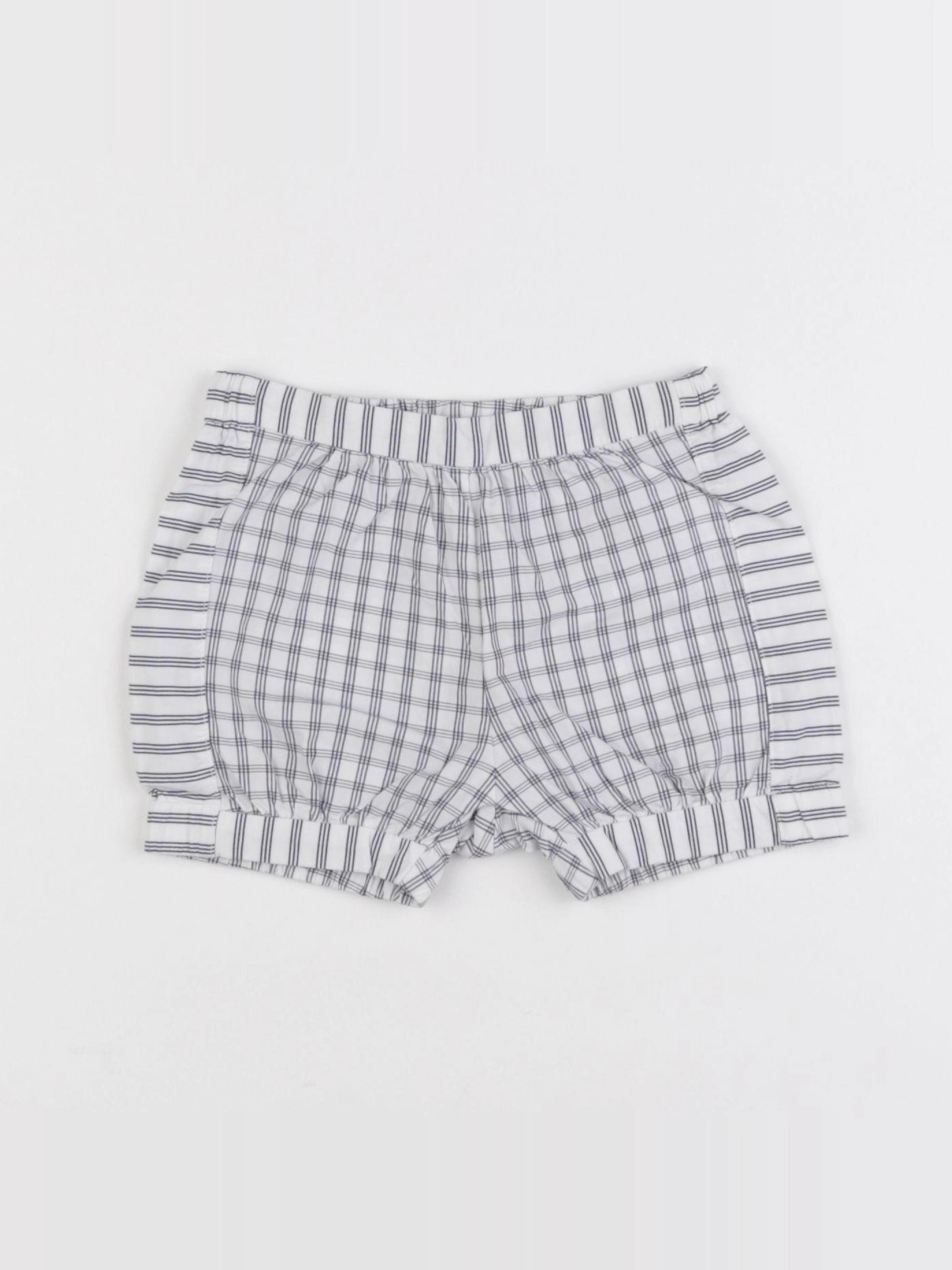 Jacadi - short blanc, bleu - 6 mois