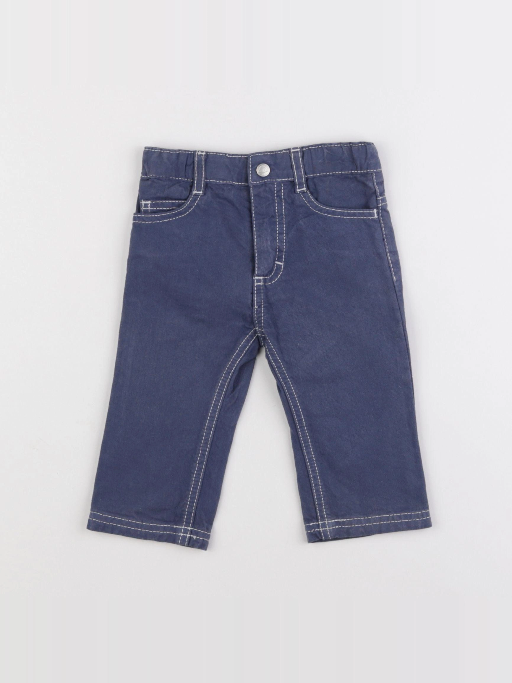 Petit Bateau - pantalon bleu - 6 mois