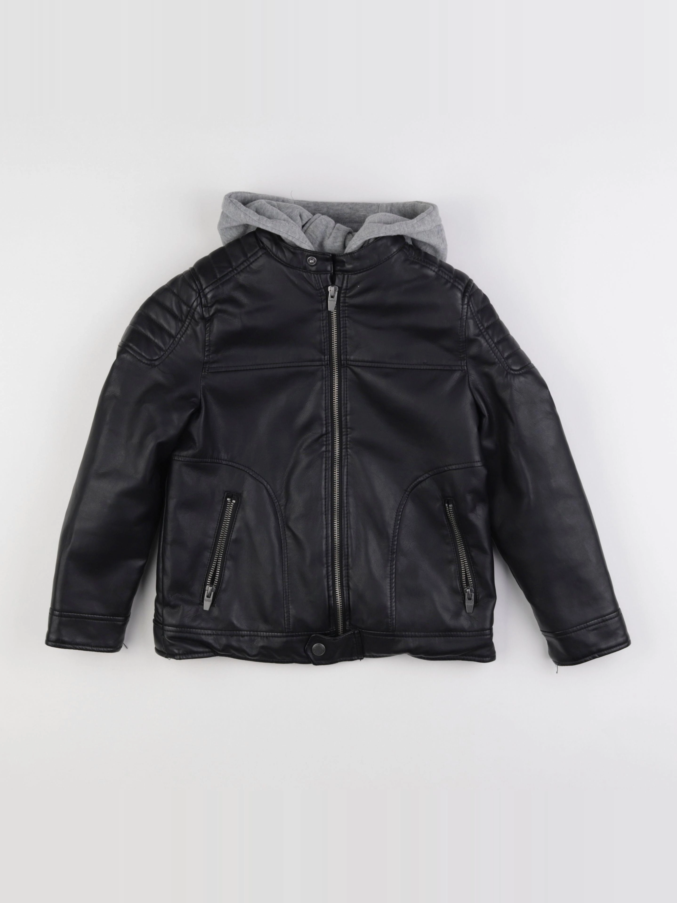Zara - veste simili cuir noir - 8 ans
