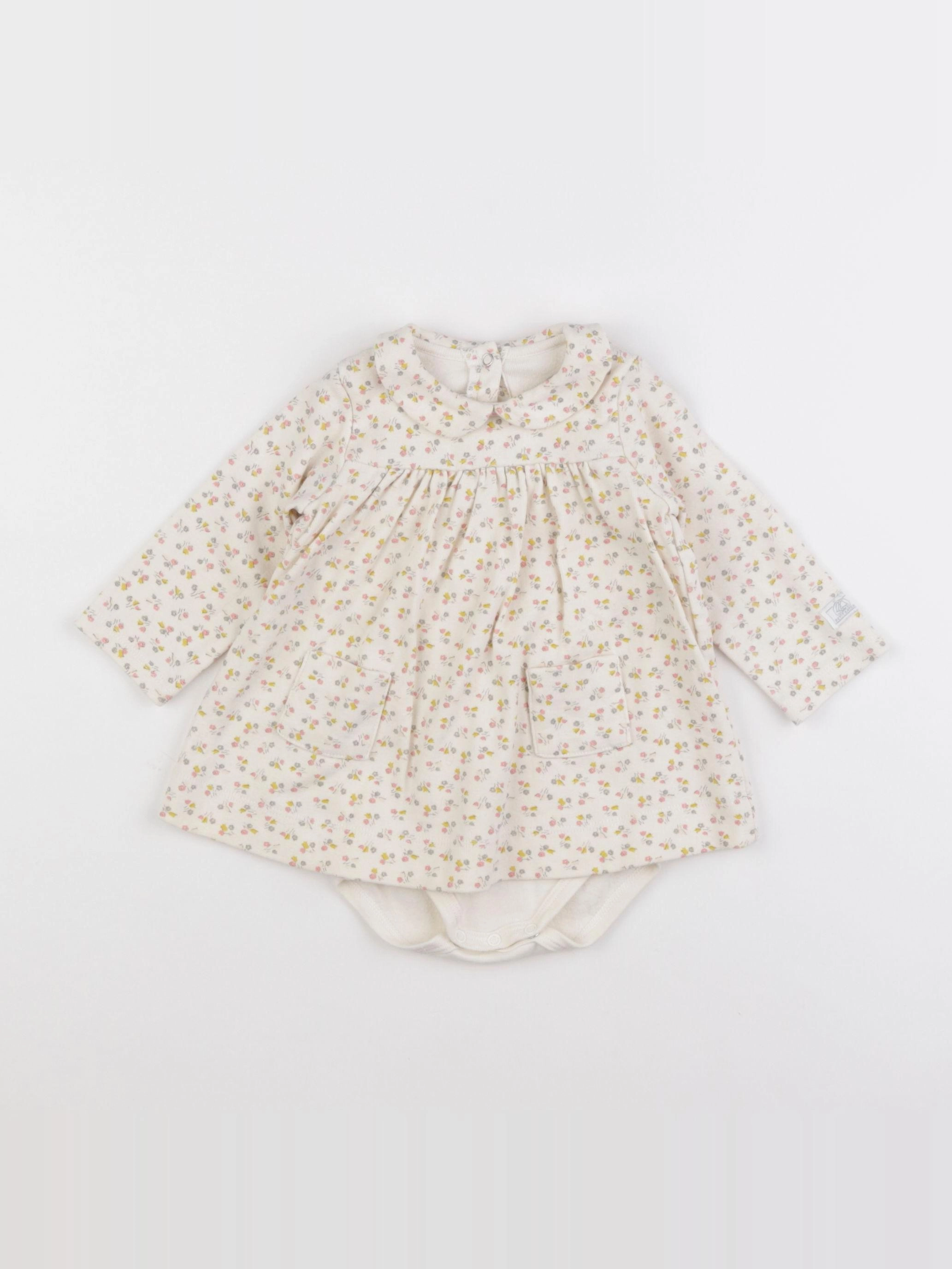 Petit Bateau - body robe beige - 6 mois