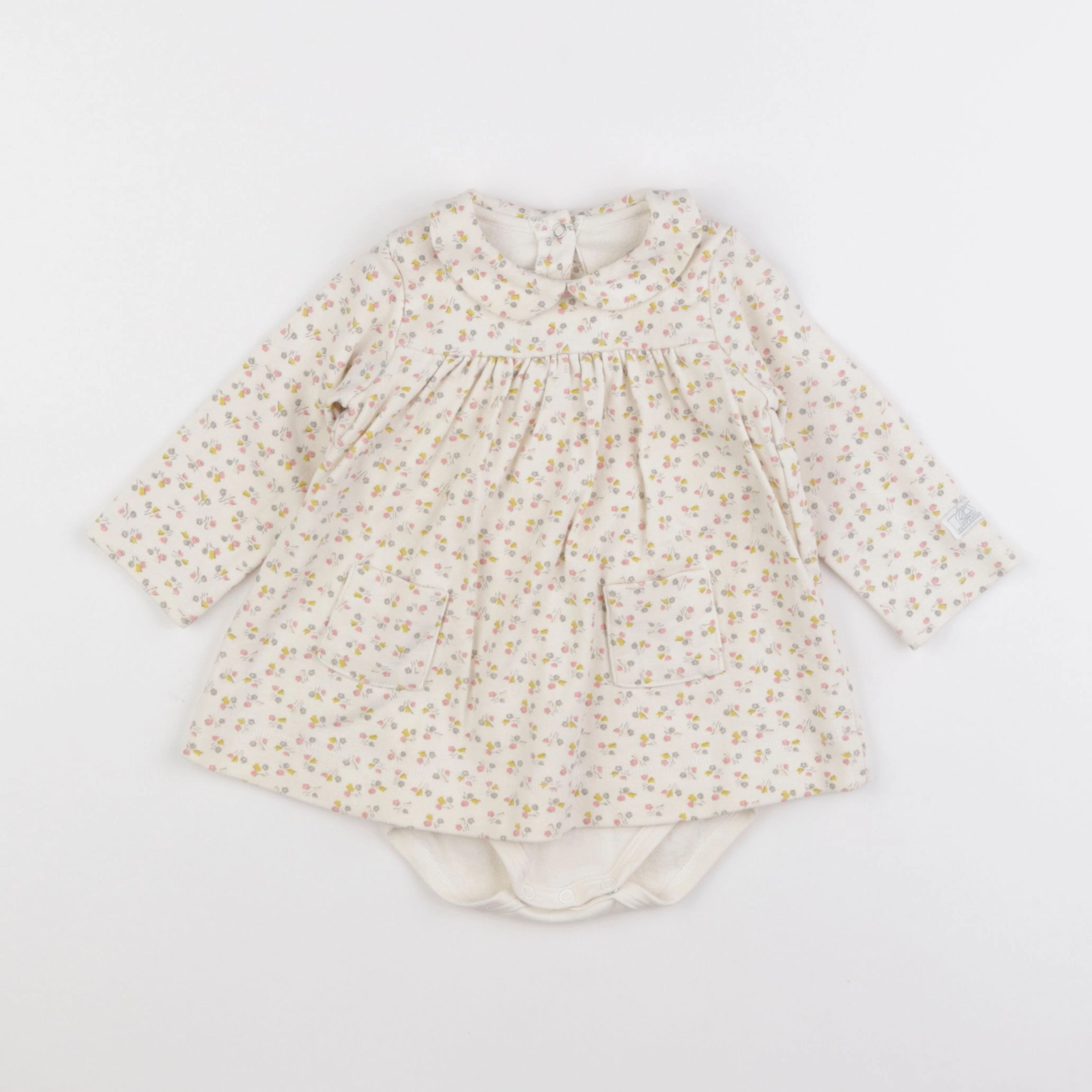 Petit Bateau - body robe beige - 6 mois