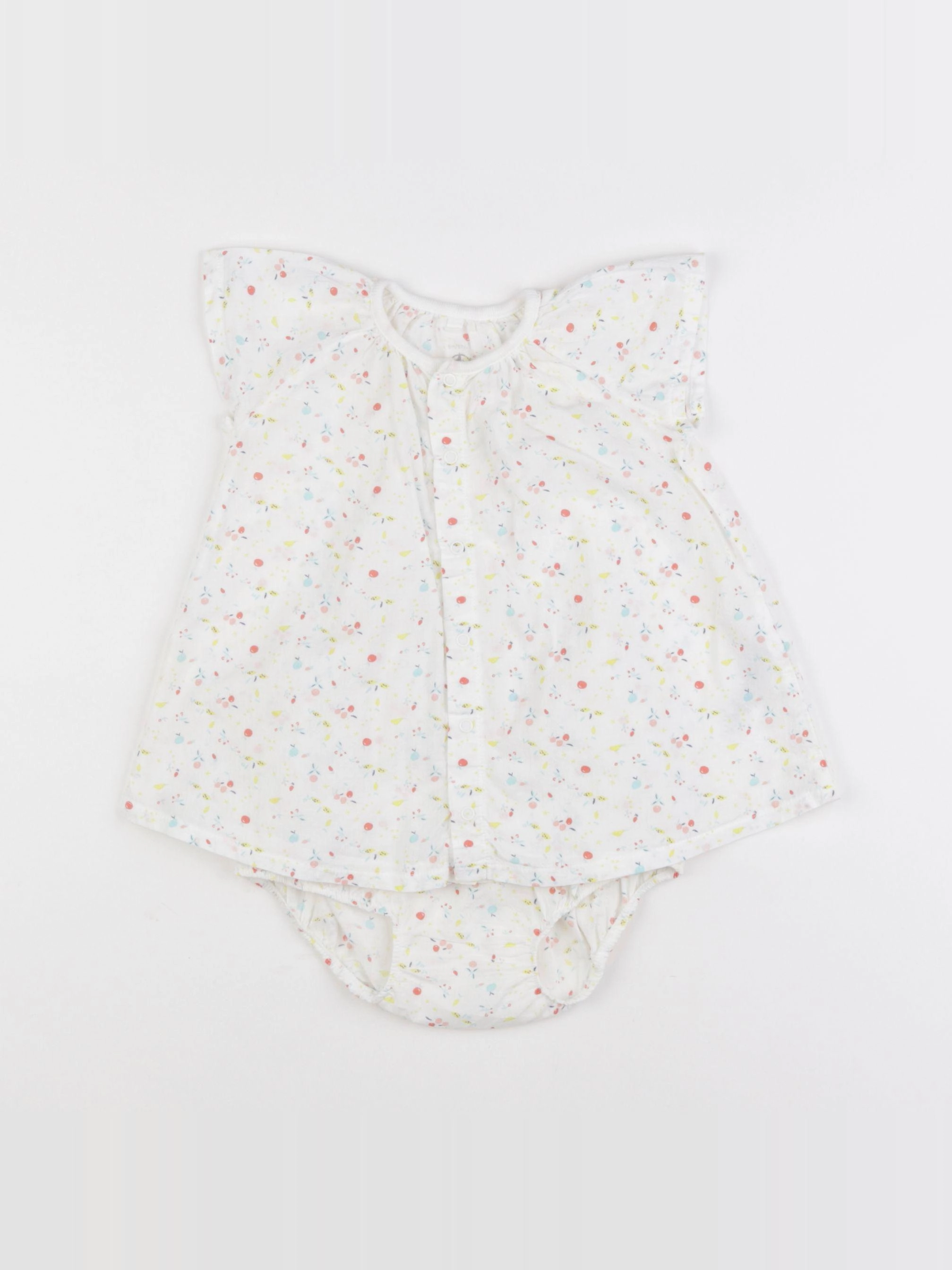 Petit Bateau - robe blanc - 6 mois