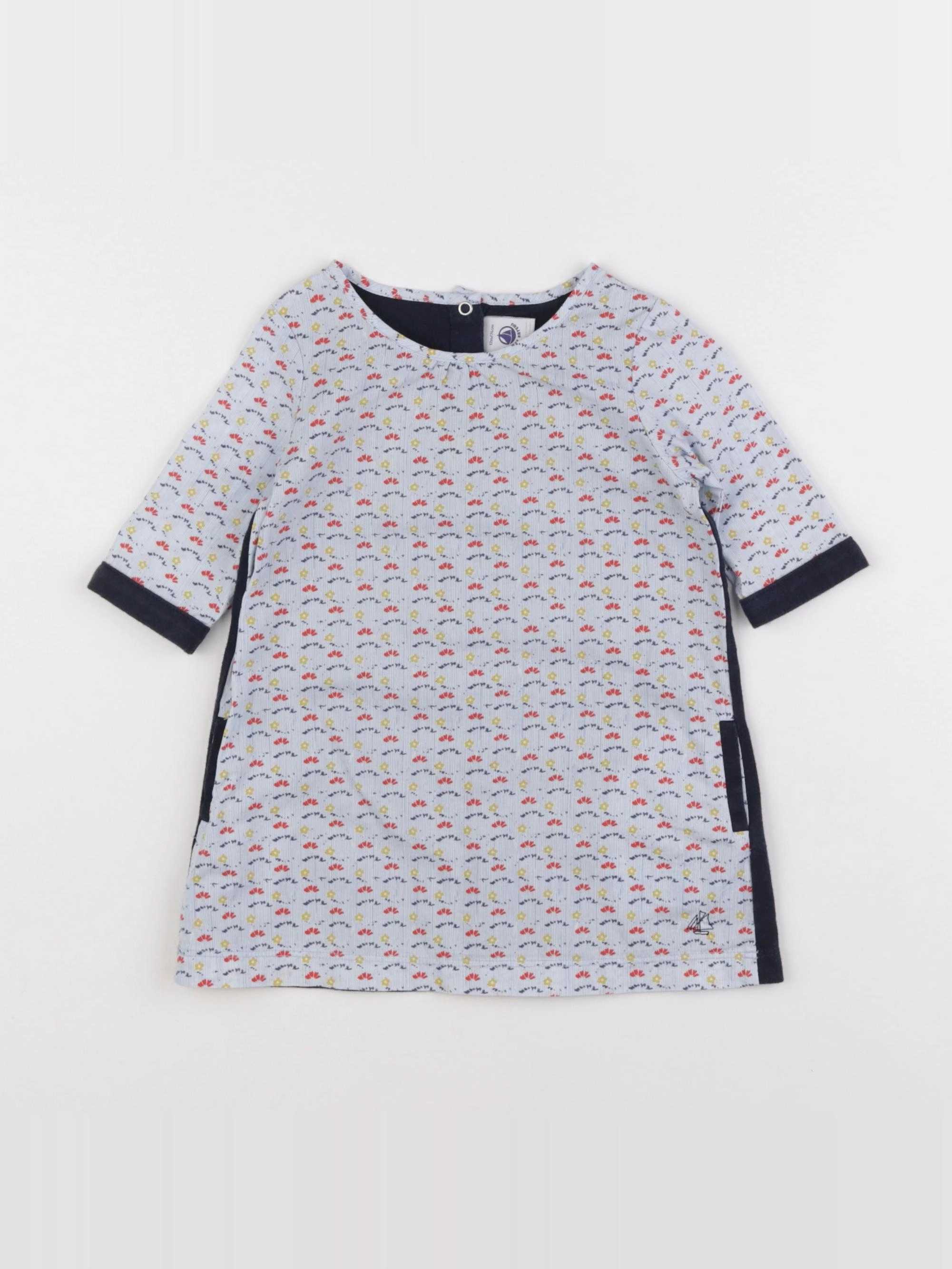 Petit Bateau - robe bleu - 12 mois