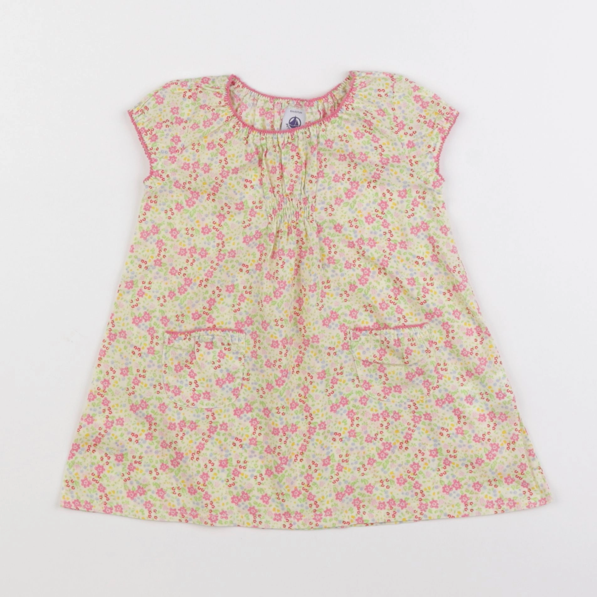 Petit Bateau - robe jaune - 6 mois