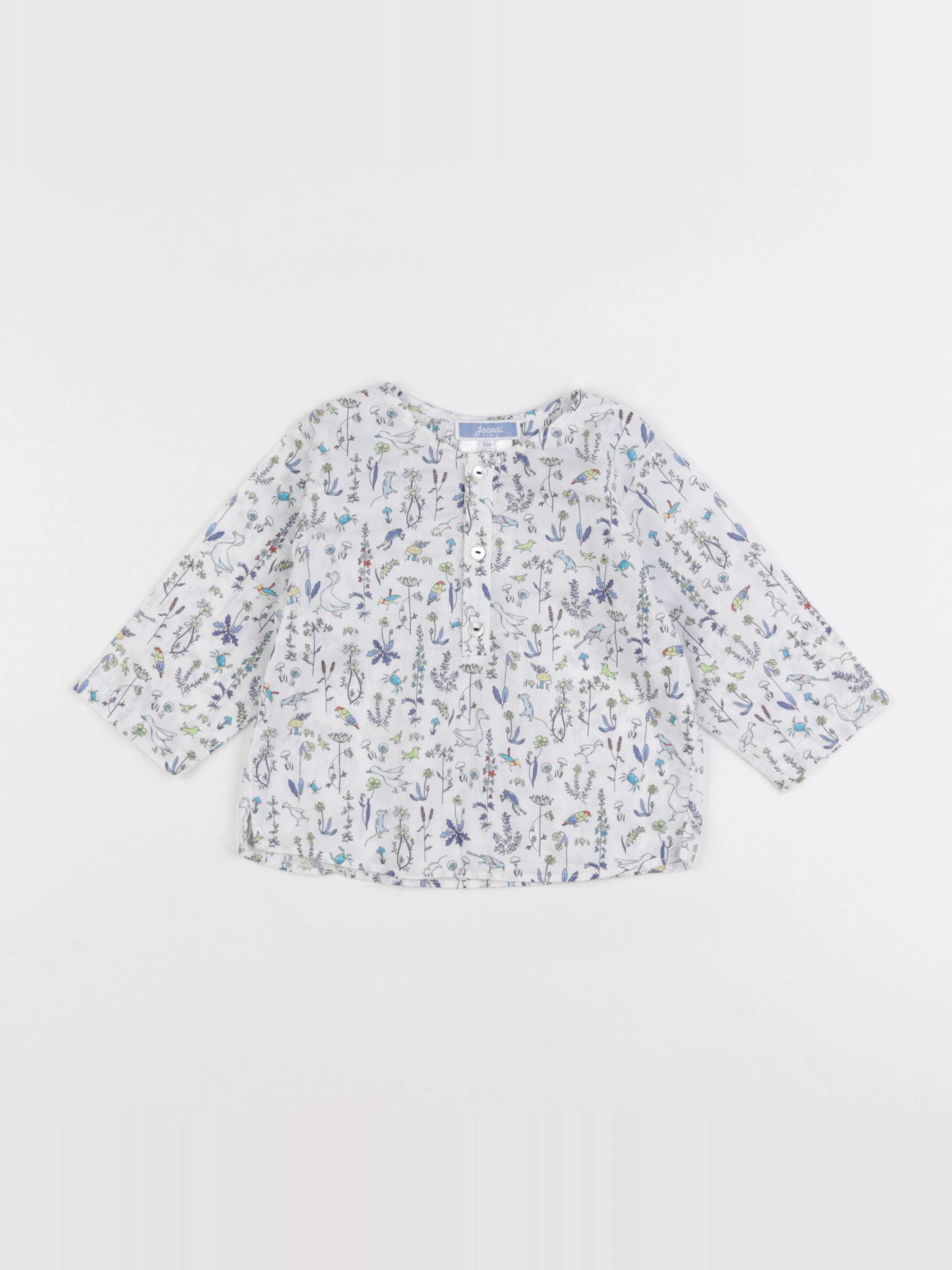 Jacadi - blouse blanc, bleu - 6 mois