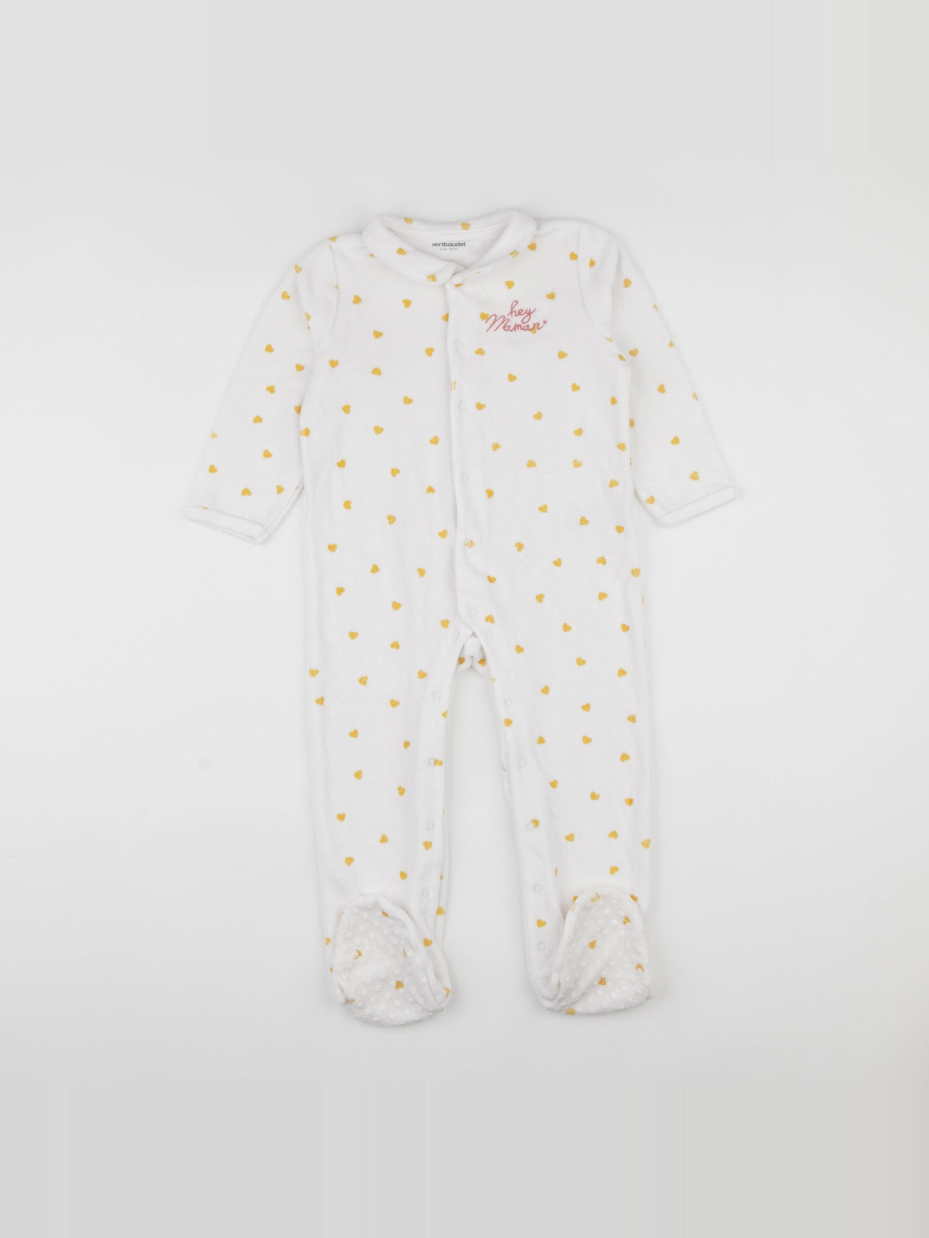 Vertbaudet - pyjama velours blanc - 3 ans