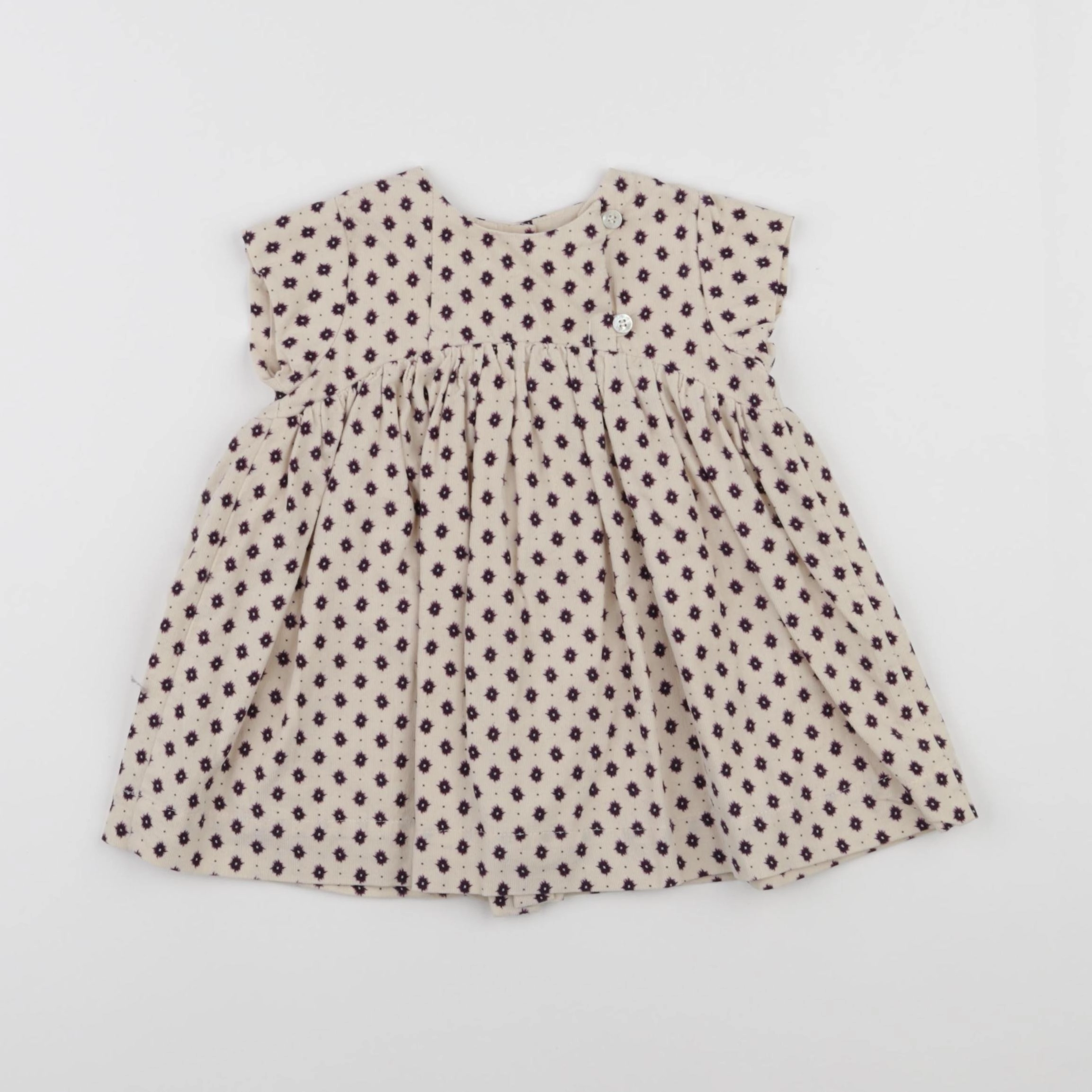 Natalys - robe beige, violet - 6 mois