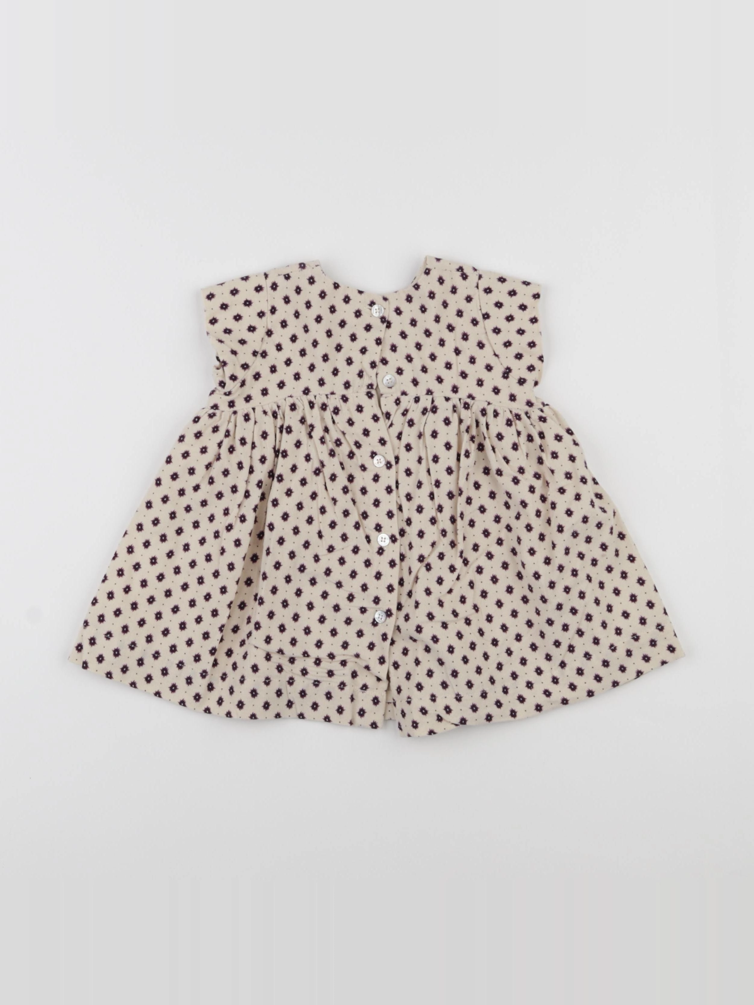 Natalys - robe beige, violet - 6 mois