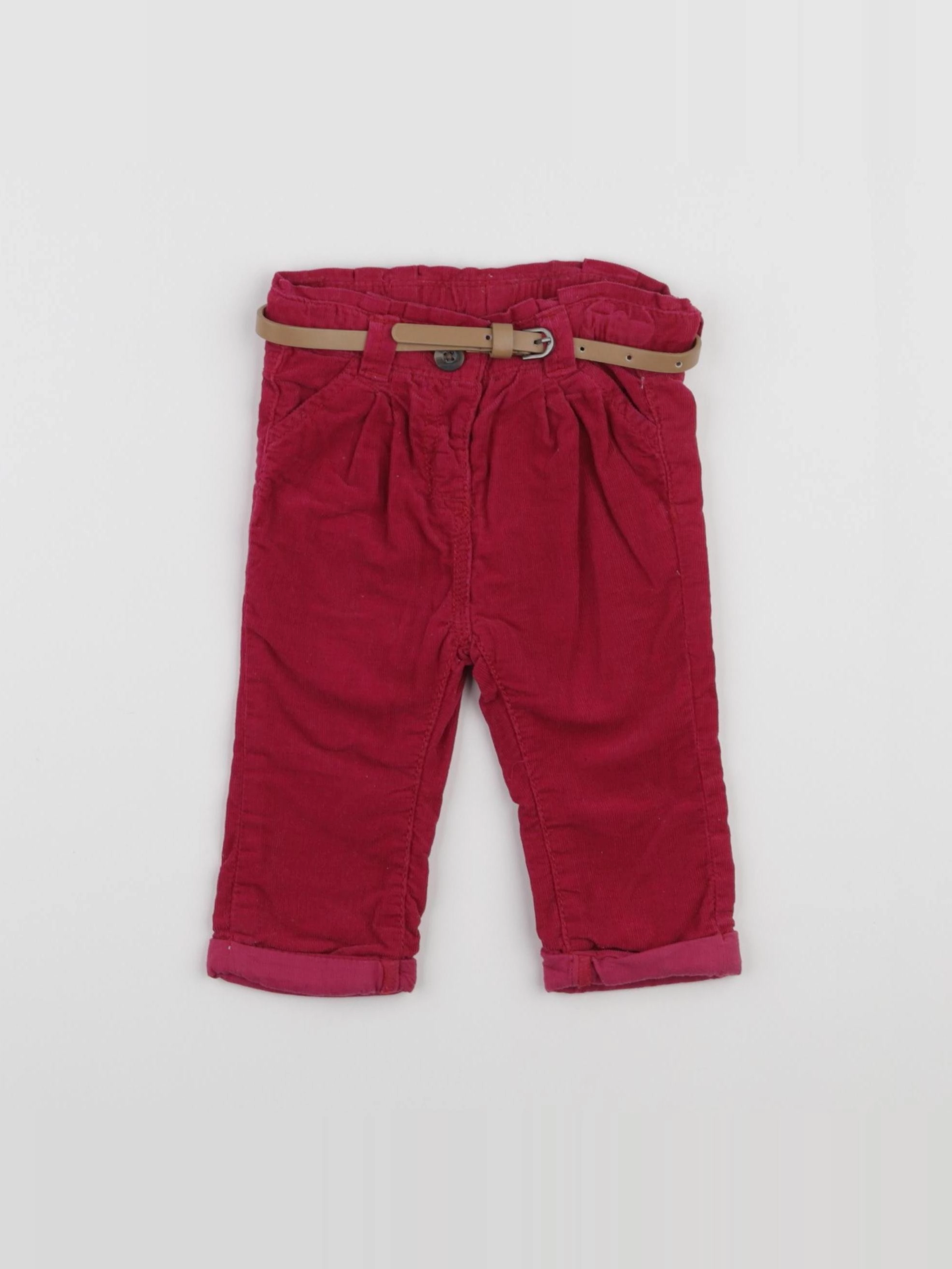 Tape à l'oeil - pantalon doublé rouge - 6 mois