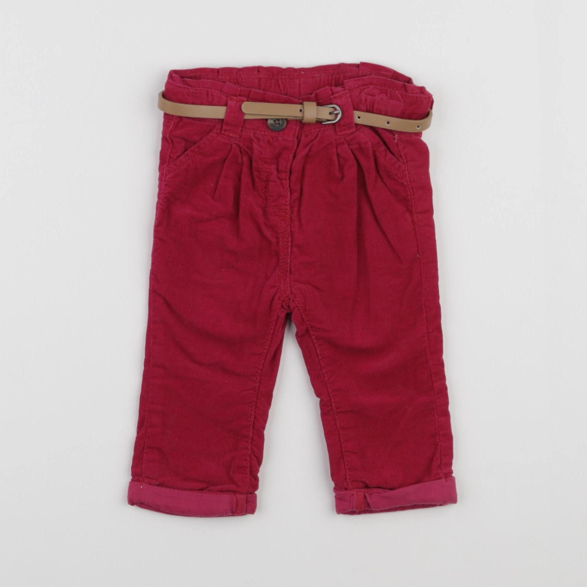 Tape à l'oeil - pantalon doublé rouge - 6 mois