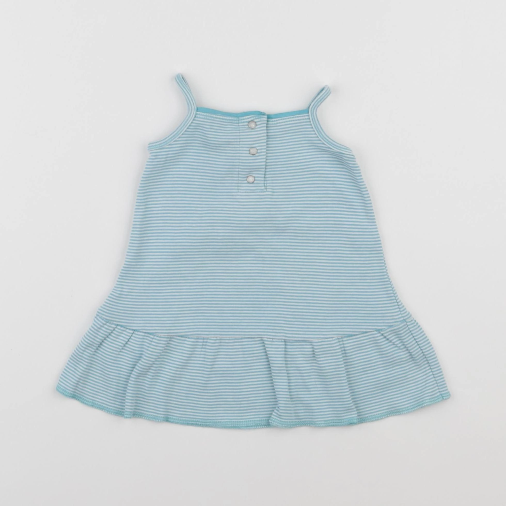 Petit Bateau - robe blanc, bleu - 3 mois