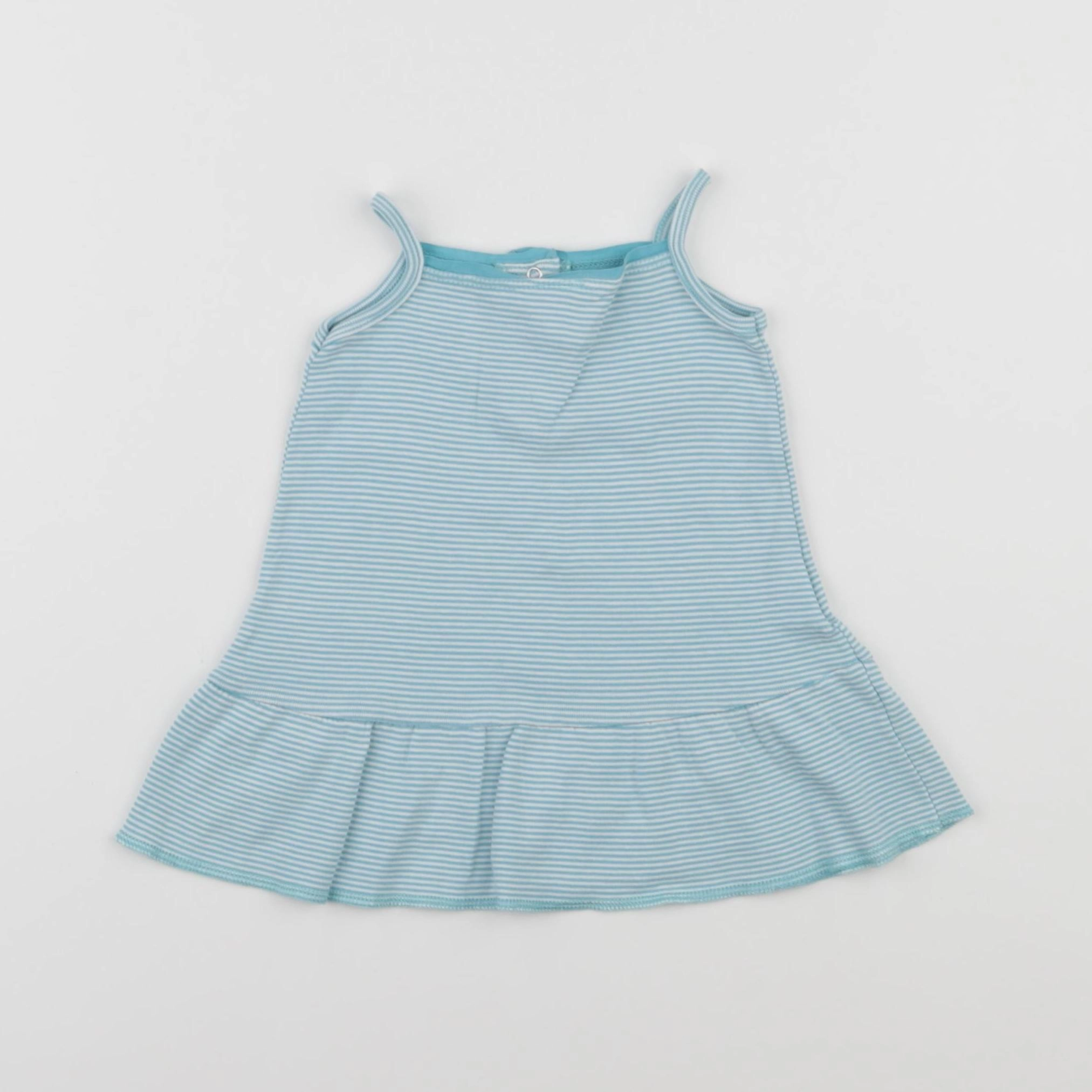 Petit Bateau - robe blanc, bleu - 3 mois