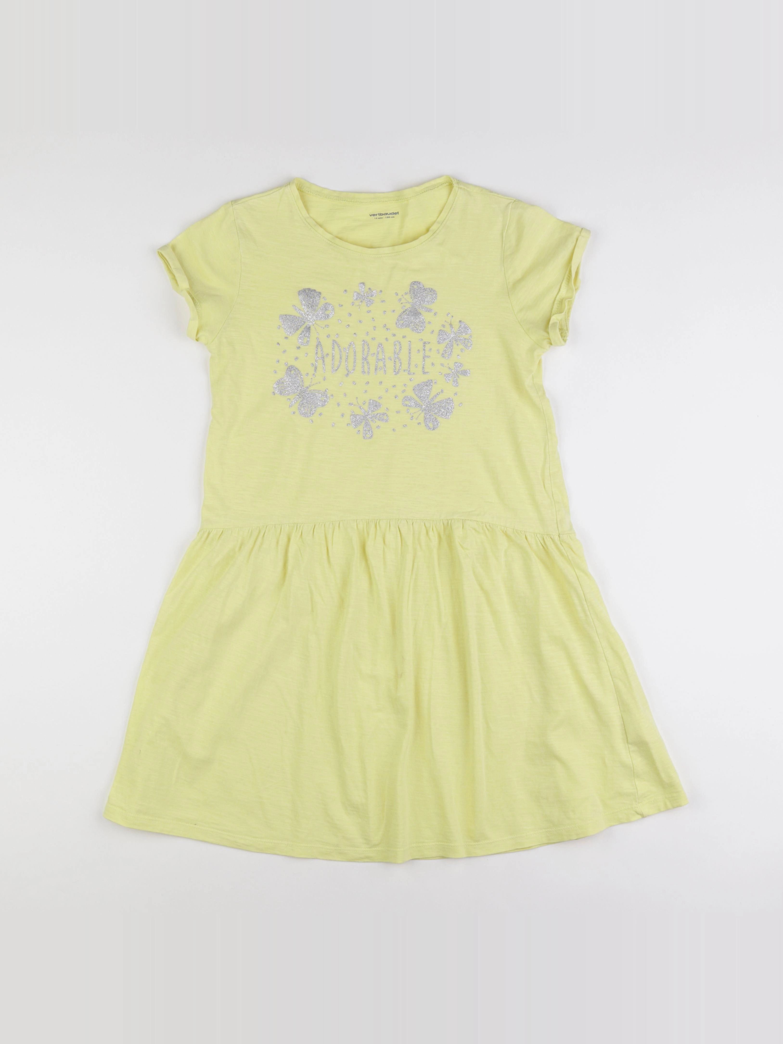 Vertbaudet - robe jaune, argent - 12 ans
