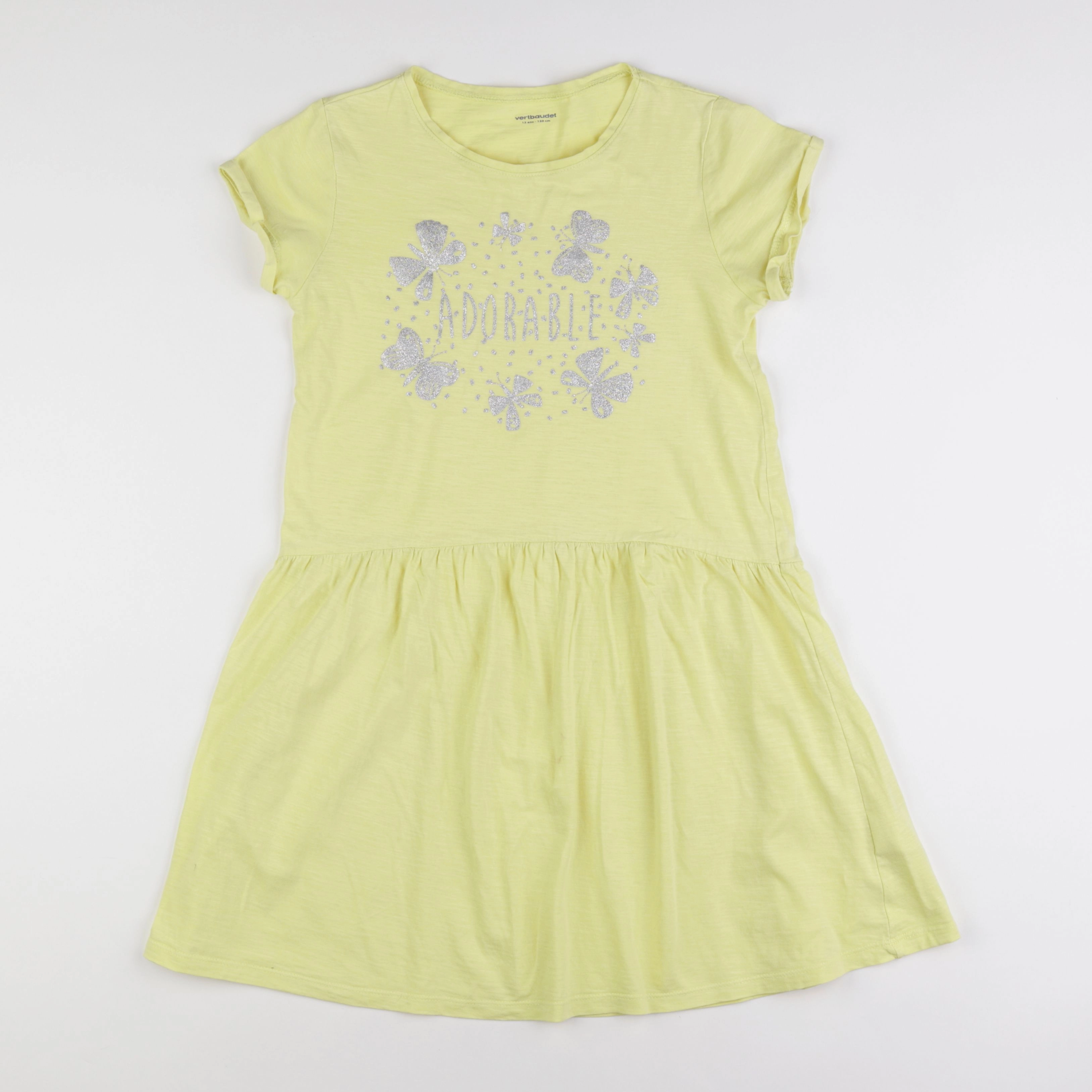 Vertbaudet - robe jaune, argent - 12 ans