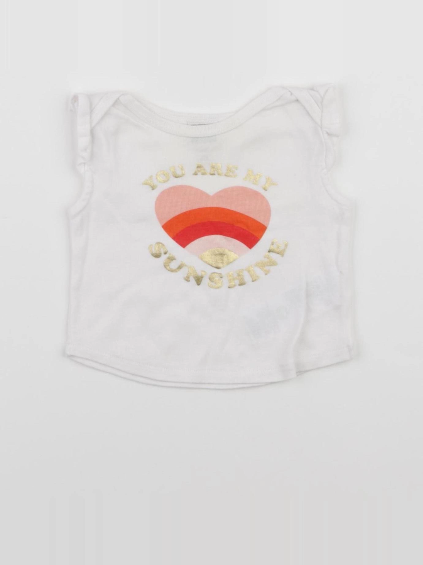 Bonton - tee-shirt blanc, or - 6 mois