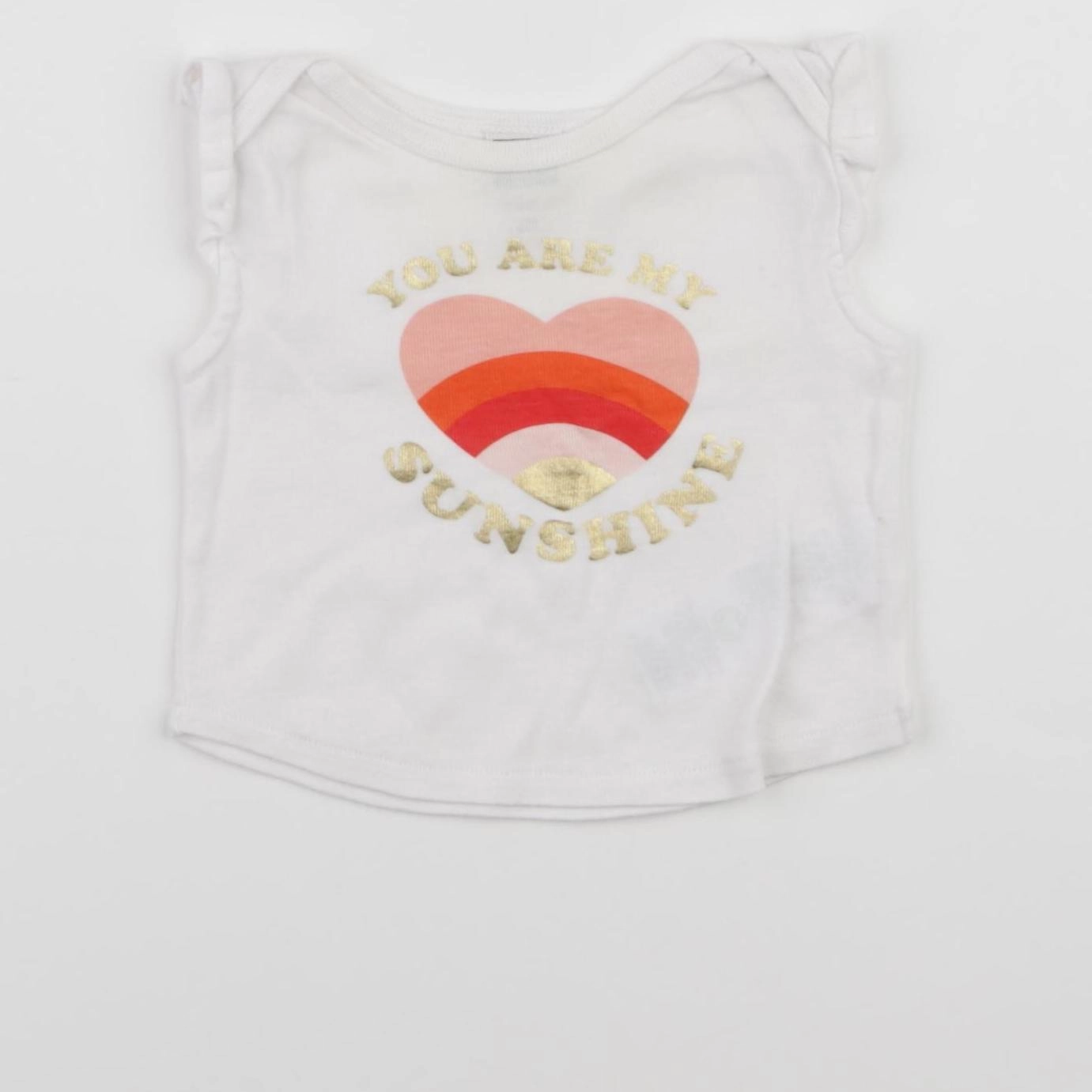 Bonton - tee-shirt blanc, or - 6 mois