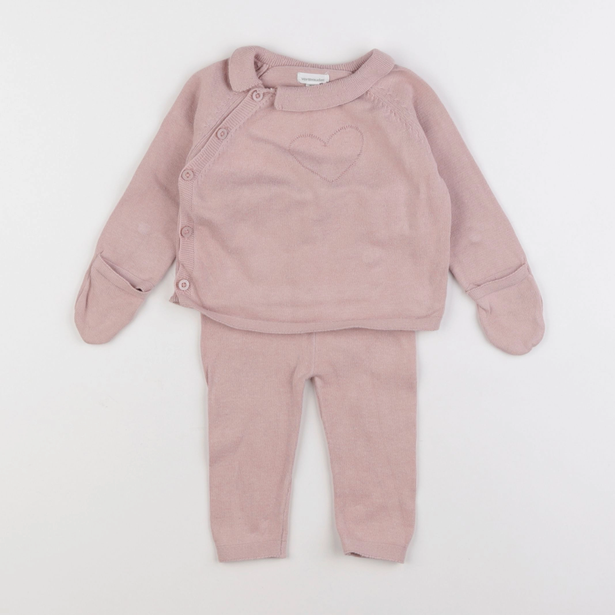 Vertbaudet - ensemble rose - 6 mois