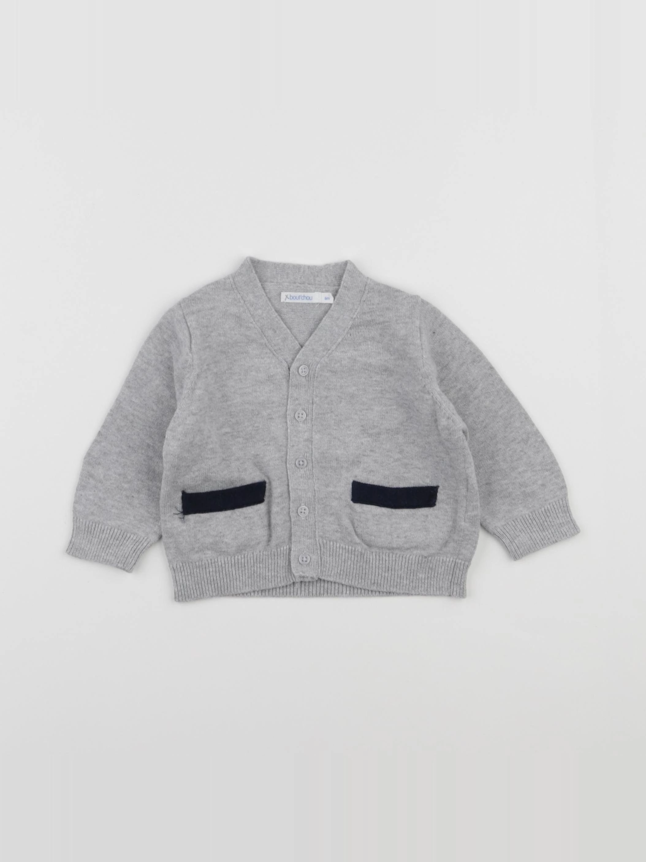 Boutchou - gilet gris - 6 mois