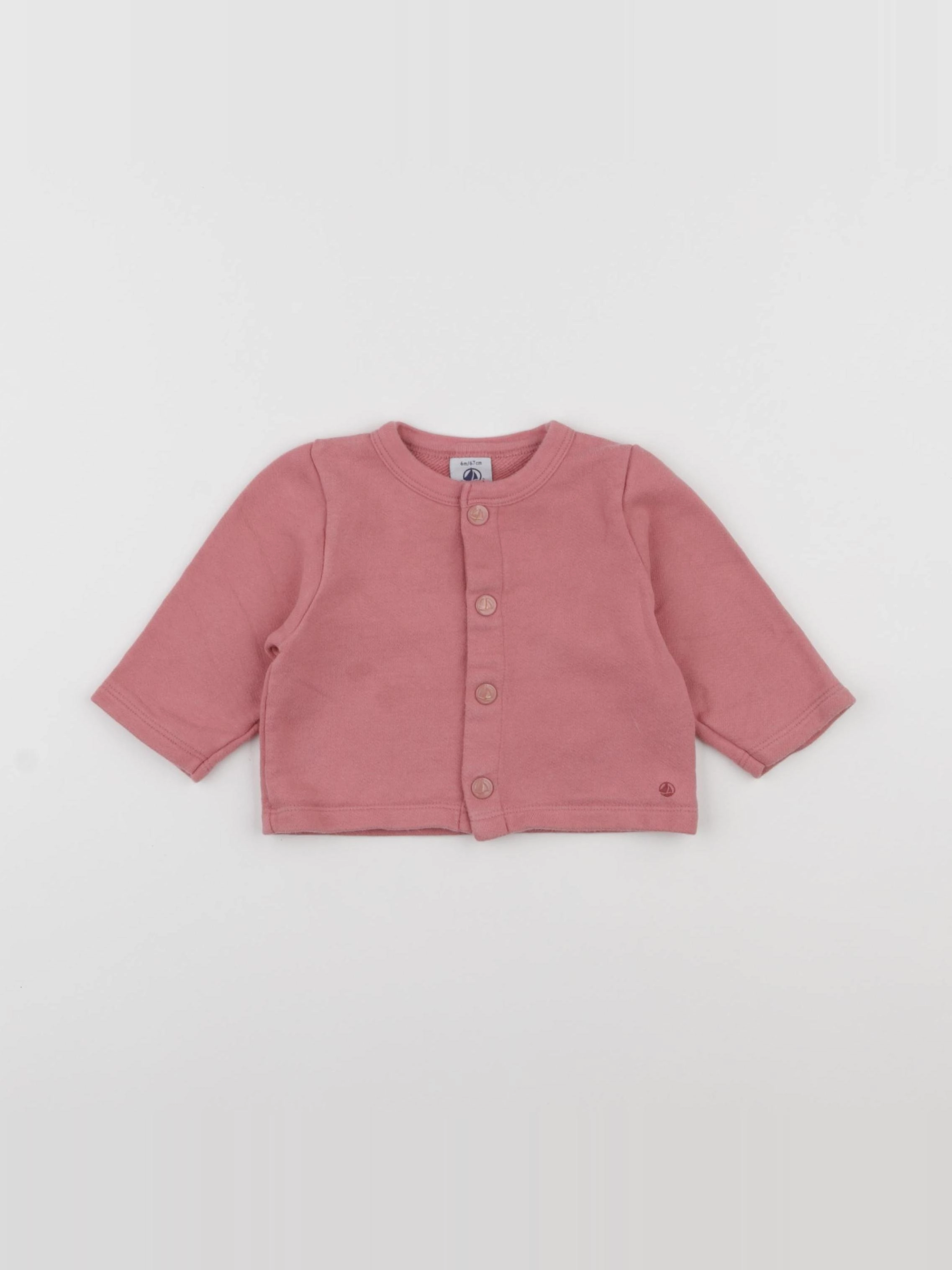 Petit Bateau - sweat rose - 6 mois