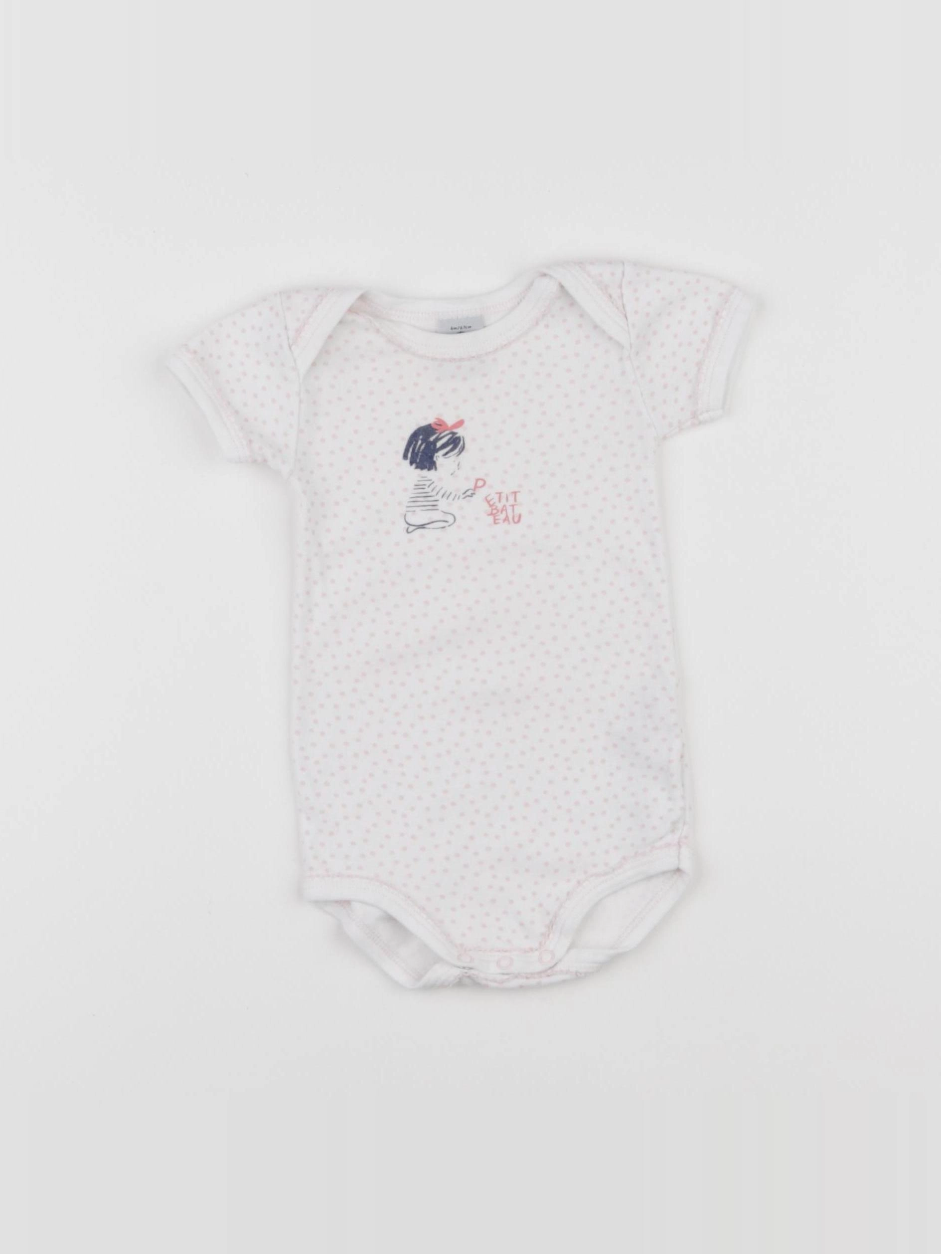 Petit Bateau - body rose - 6 mois