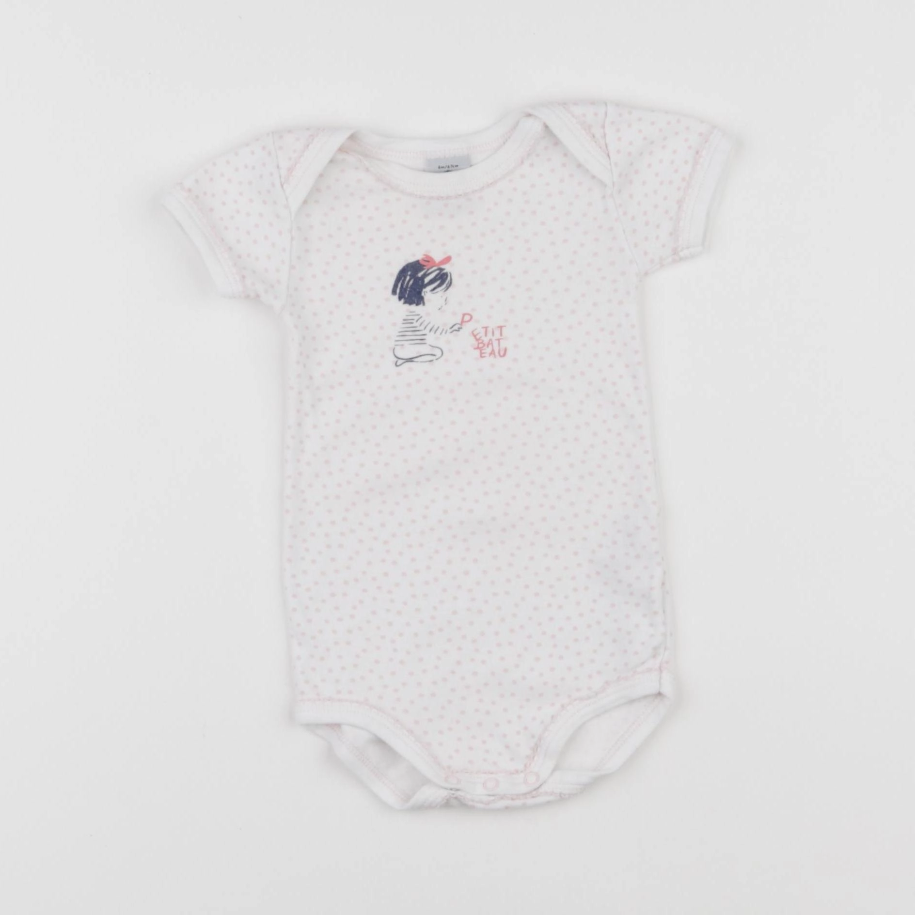 Petit Bateau - body rose - 6 mois