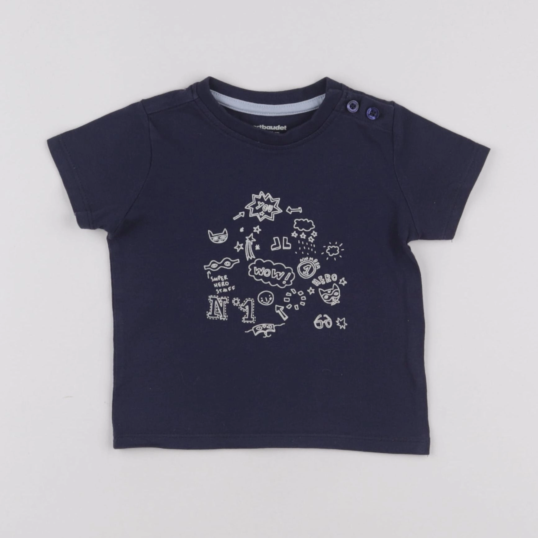Vertbaudet - tee-shirt bleu - 9 mois