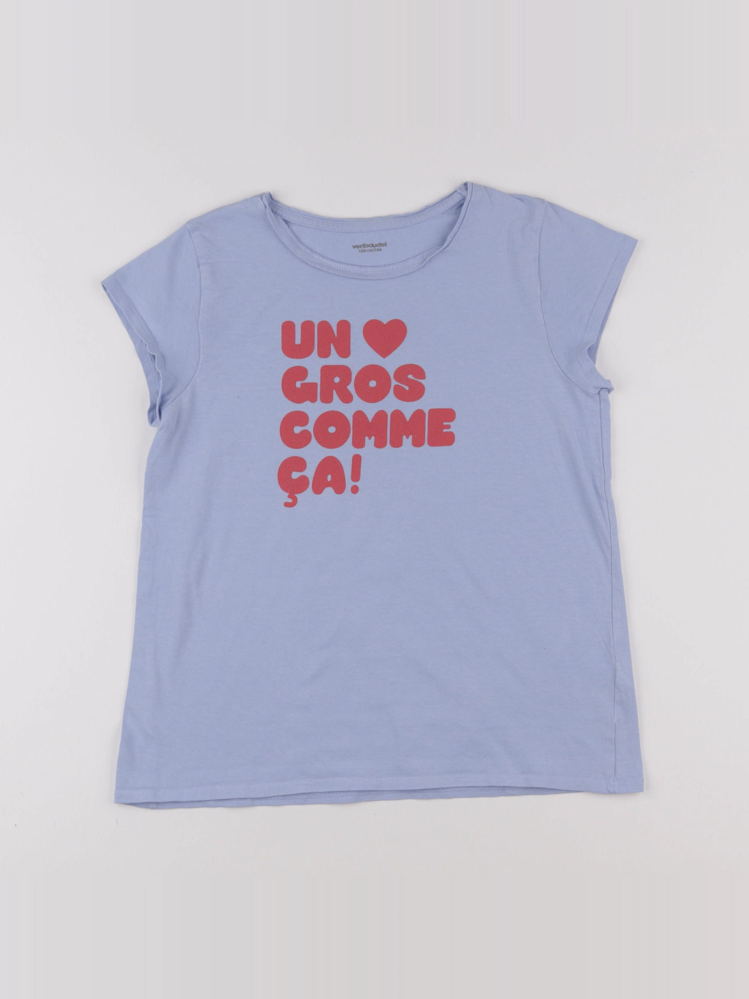 Vertbaudet - tee-shirt bleu - 14 ans