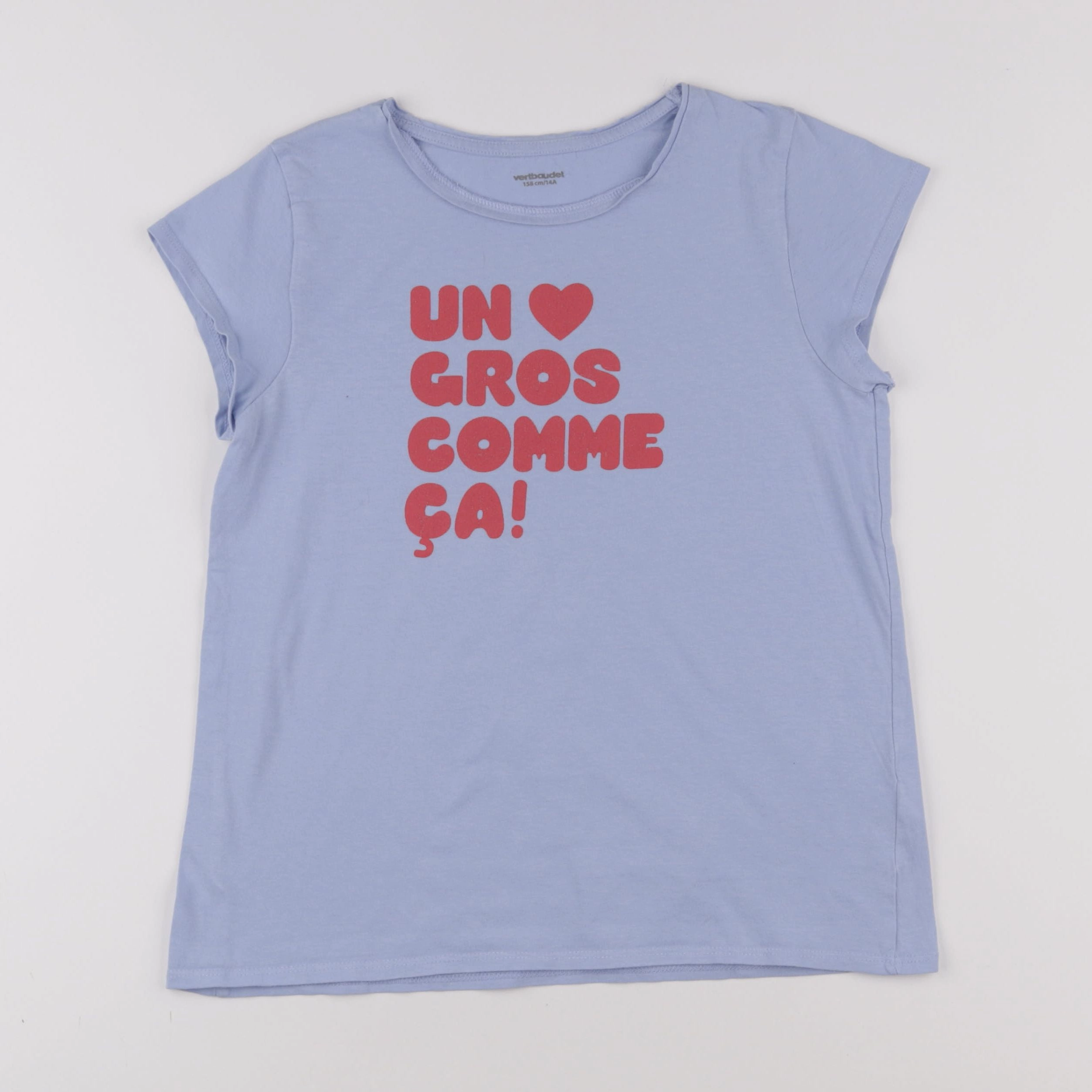 Vertbaudet - tee-shirt bleu - 14 ans