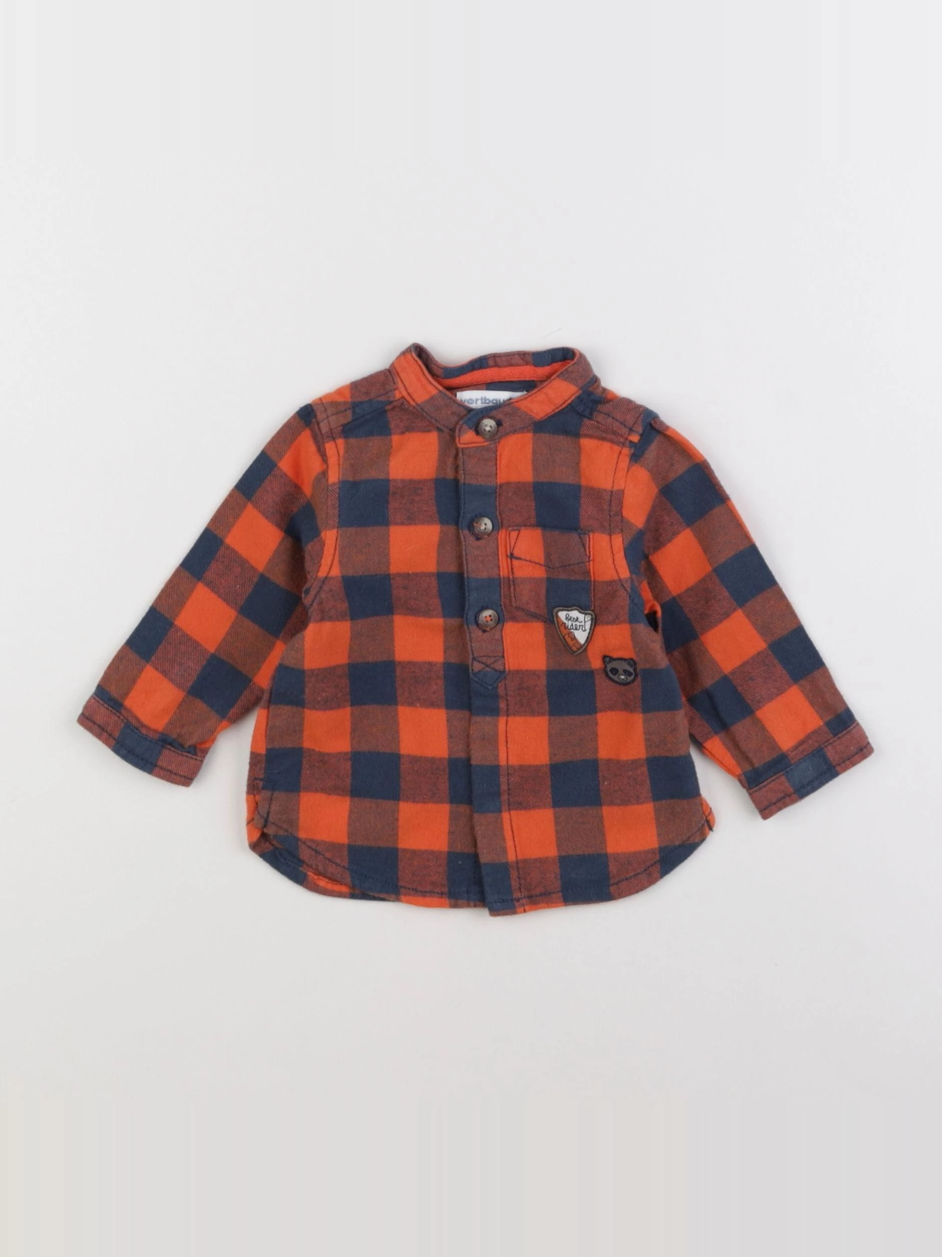 Vertbaudet - chemise orange - 6 mois
