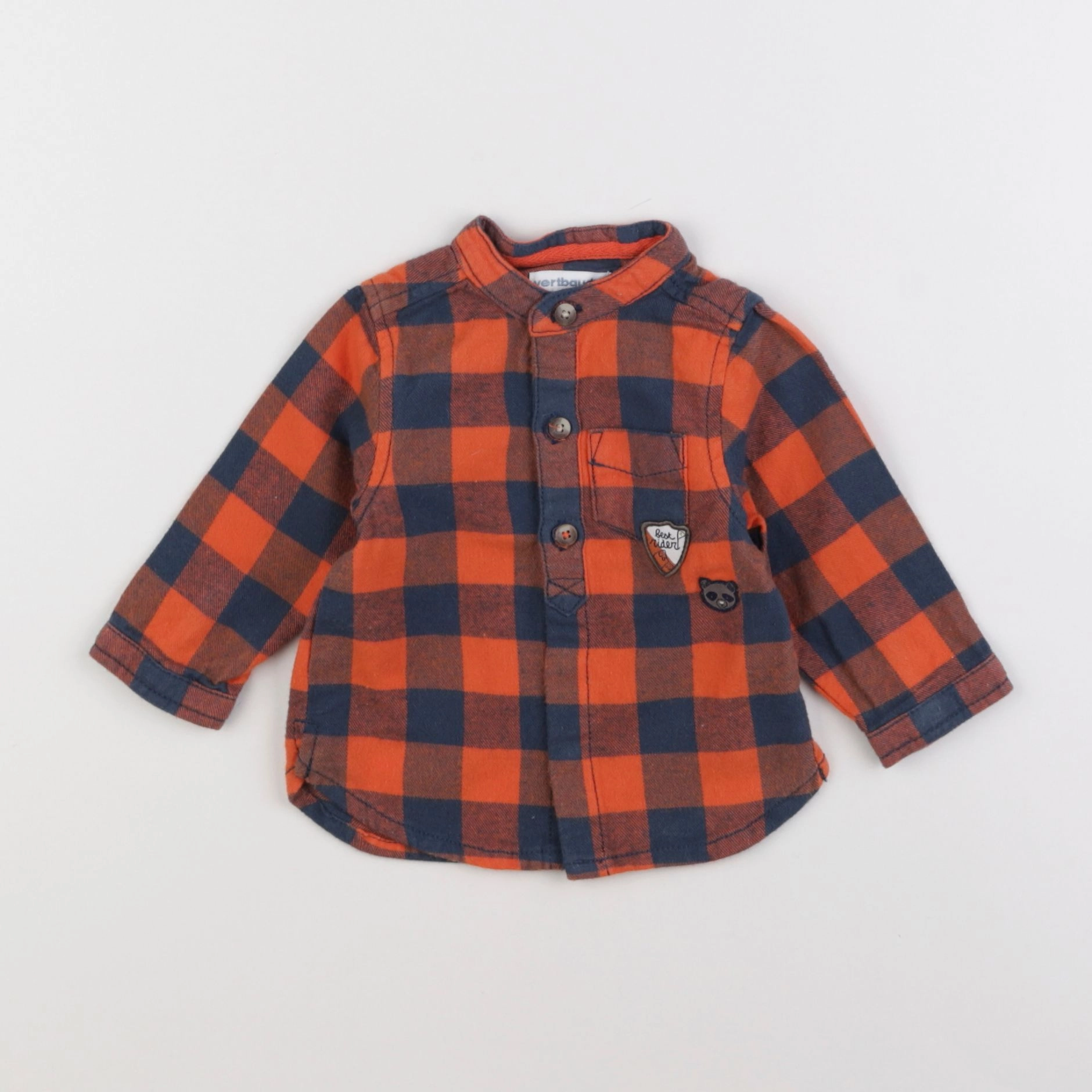 Vertbaudet - chemise orange - 6 mois