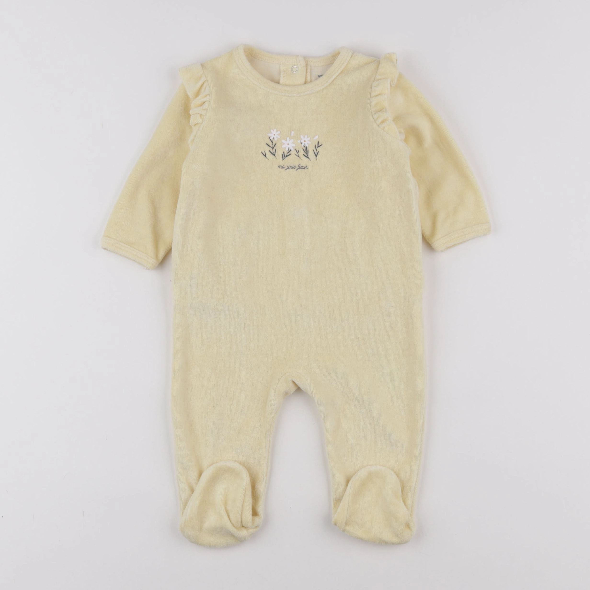 Vertbaudet - pyjama velours jaune - 6 mois