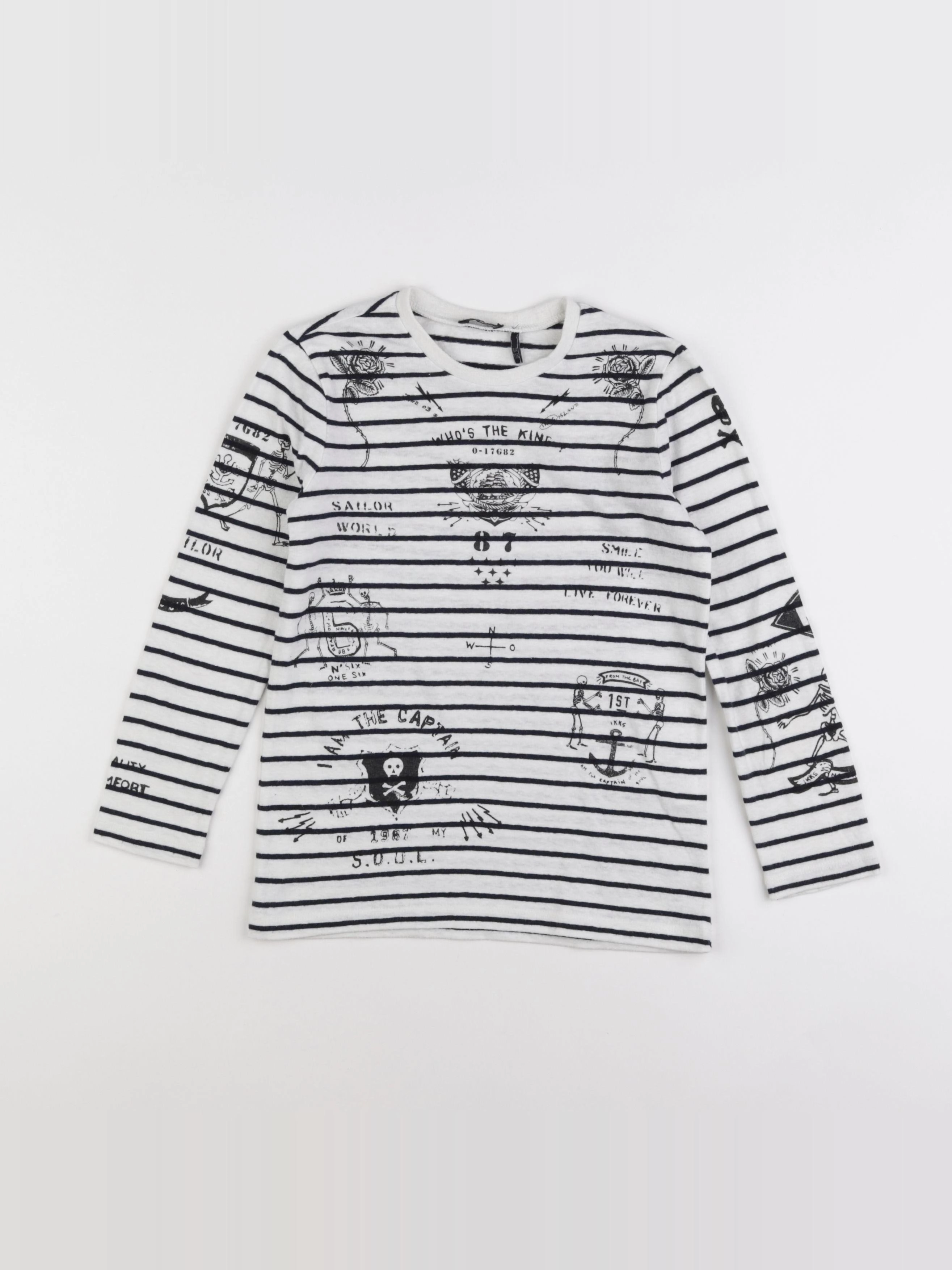 IKKS - tee-shirt bleu, blanc - 6 ans