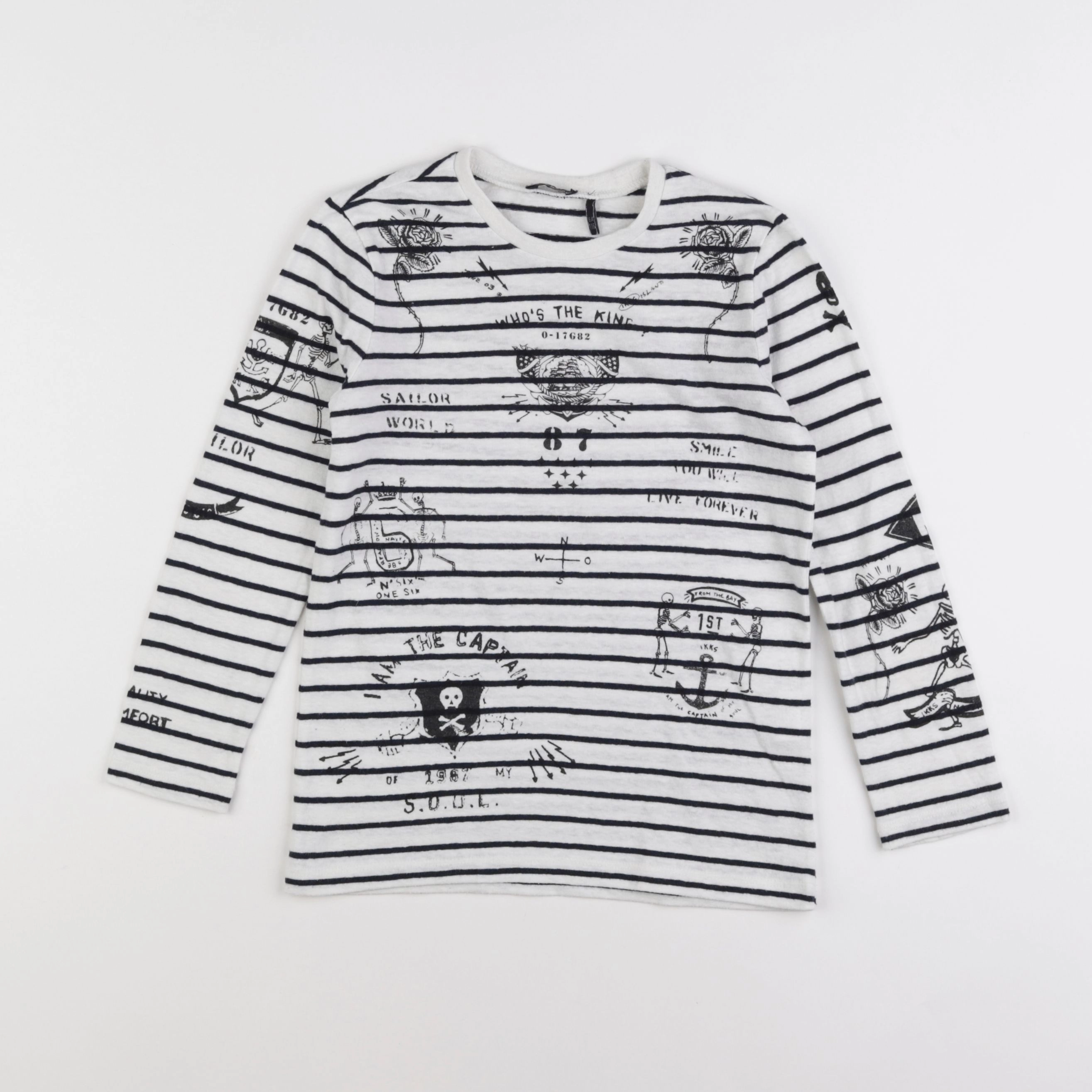 IKKS - tee-shirt bleu, blanc - 6 ans
