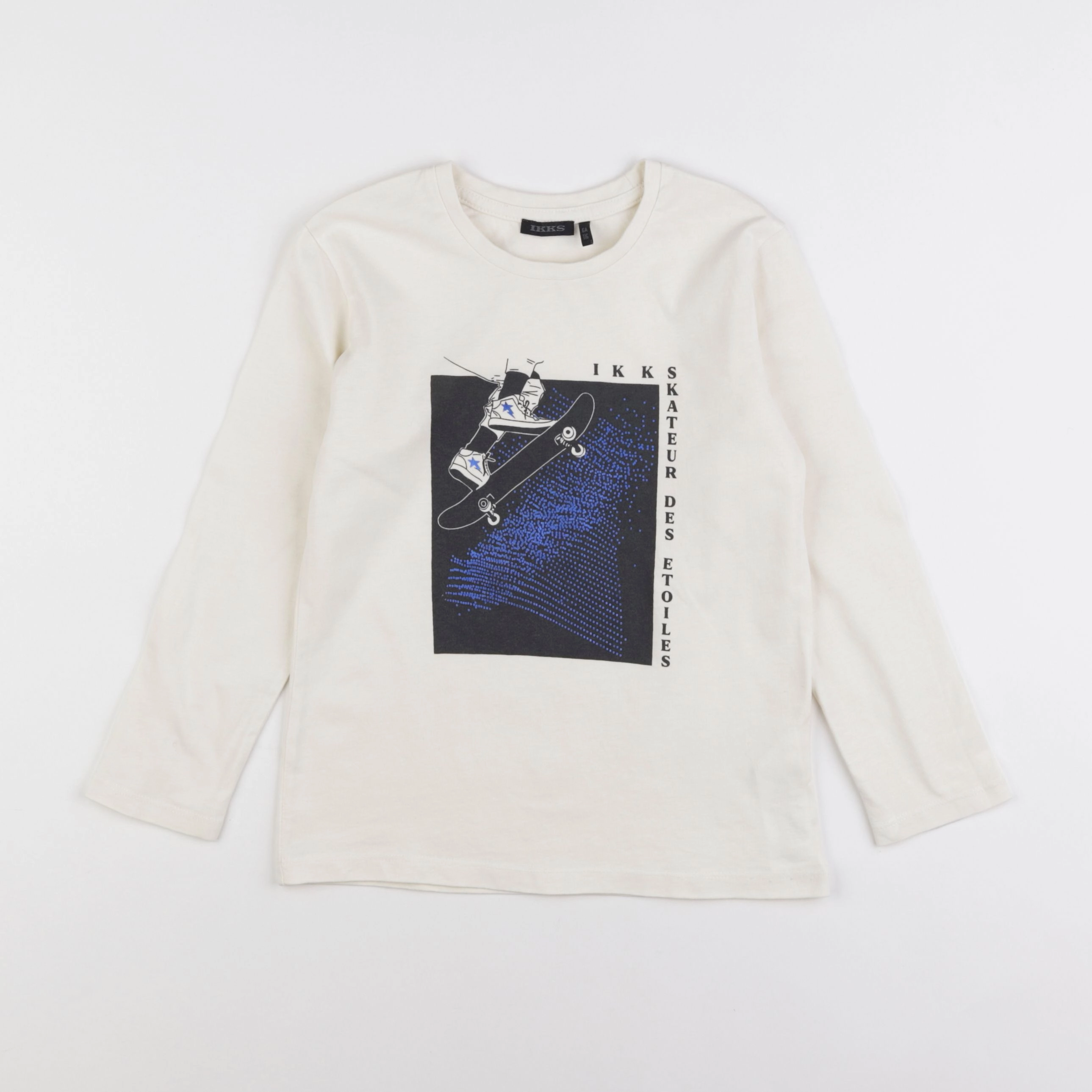 IKKS - tee-shirt blanc, bleu - 6 ans