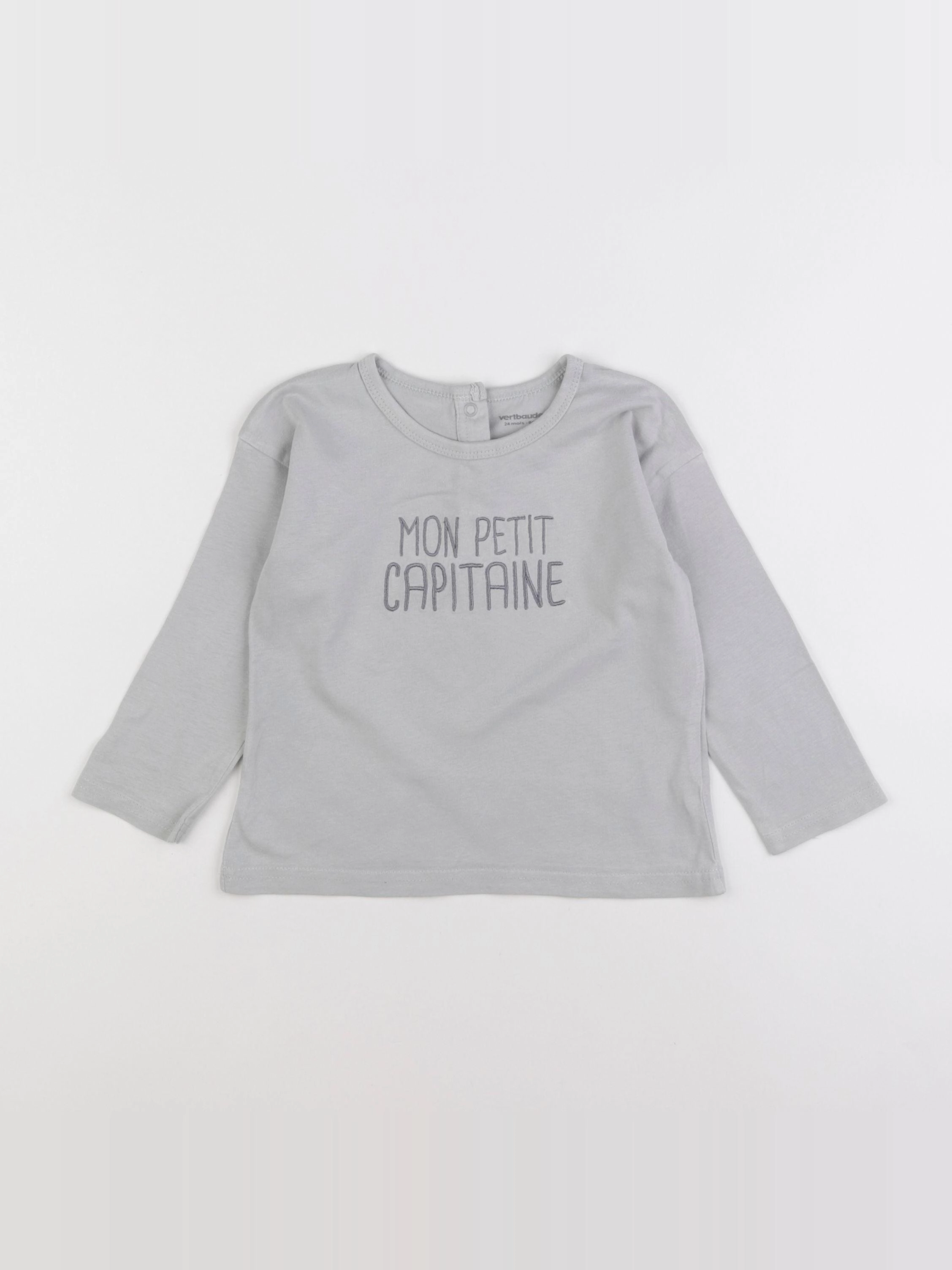 Vertbaudet - tee-shirt gris - 2 ans