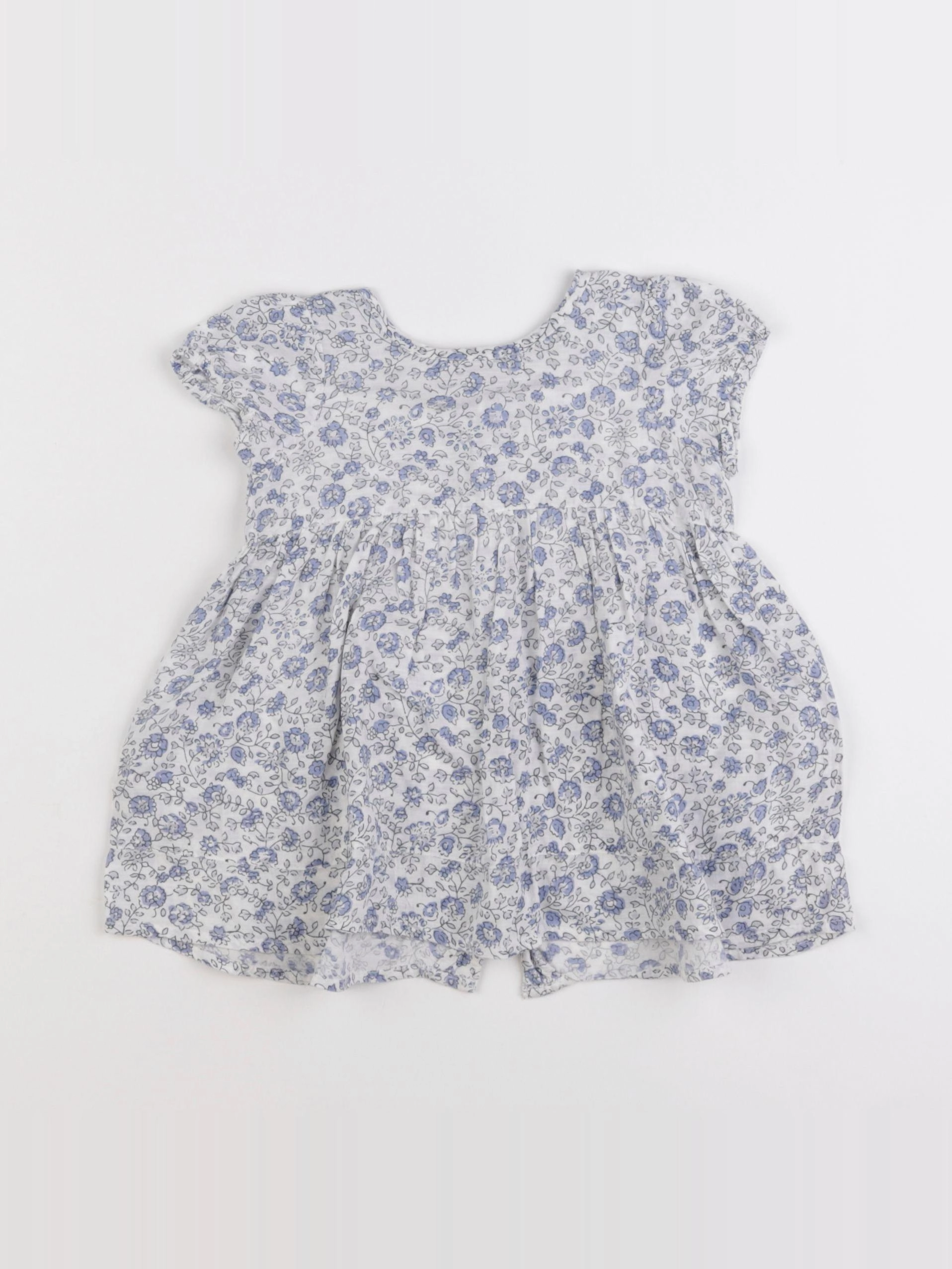 Cyrillus - robe blanc, bleu - 6 mois