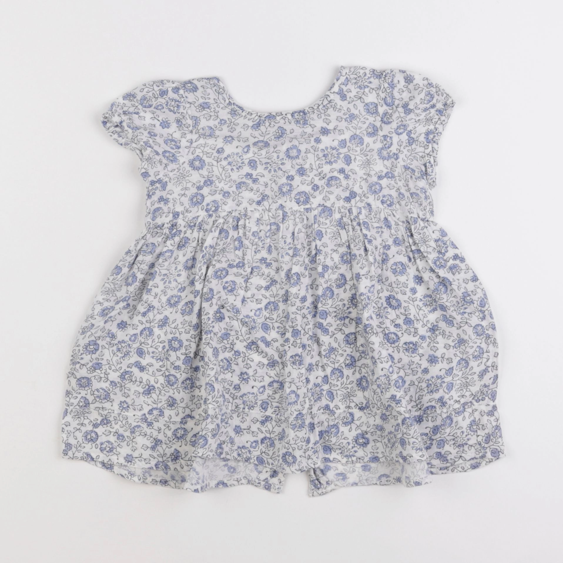 Cyrillus - robe blanc, bleu - 6 mois