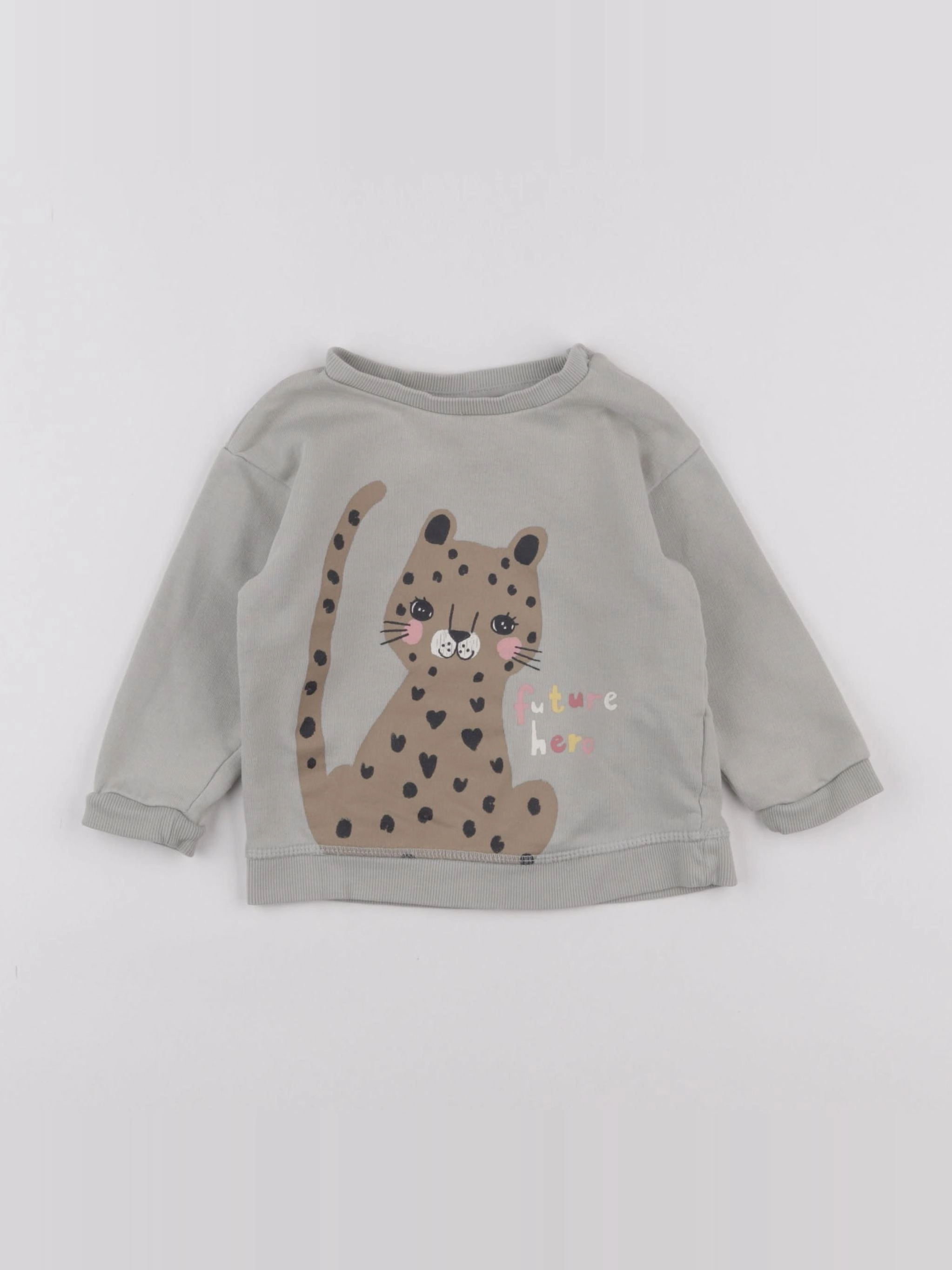 H&M - sweat vert - 6/9 mois