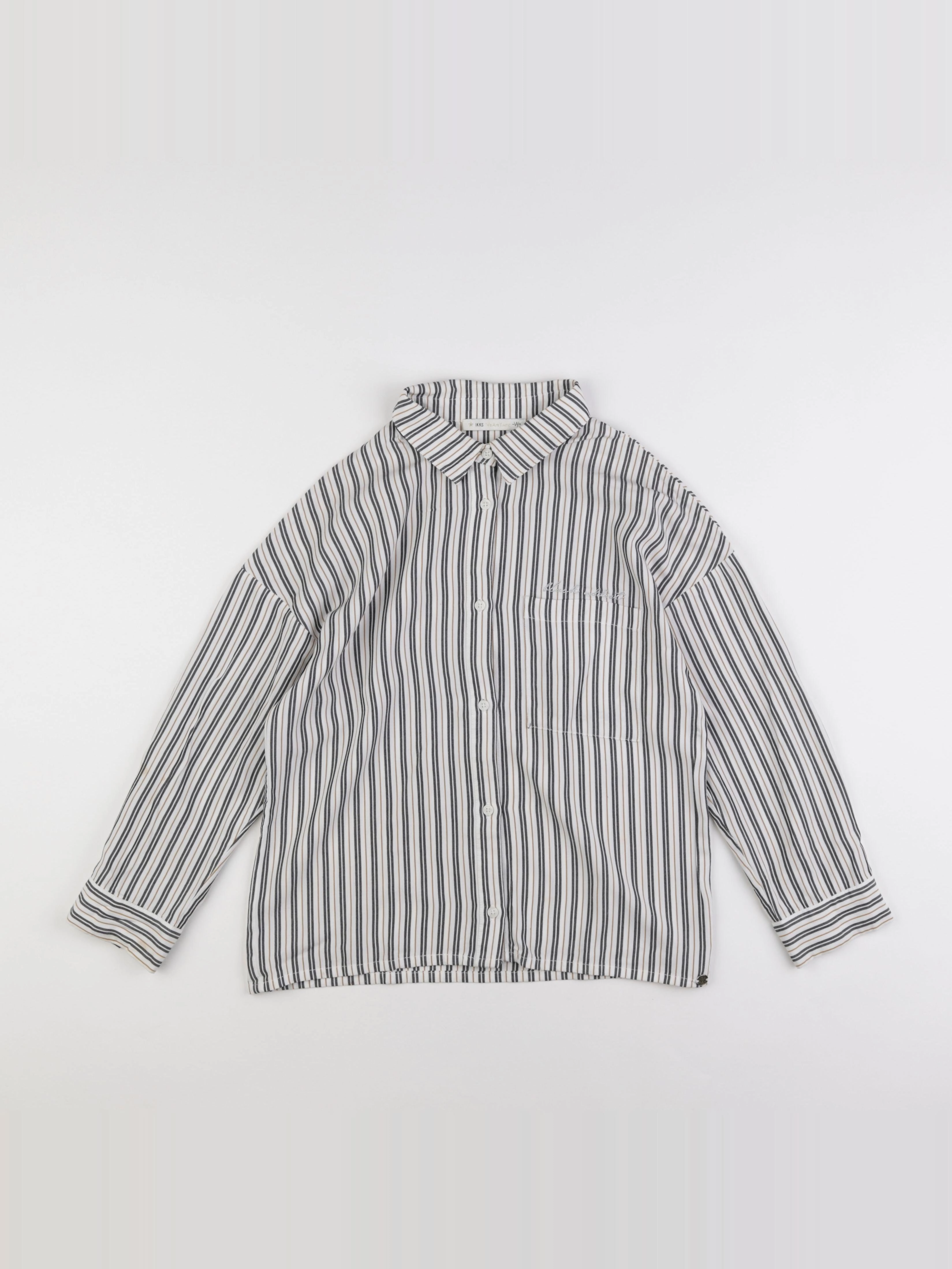 IKKS - chemise blanc, gris - 12 ans