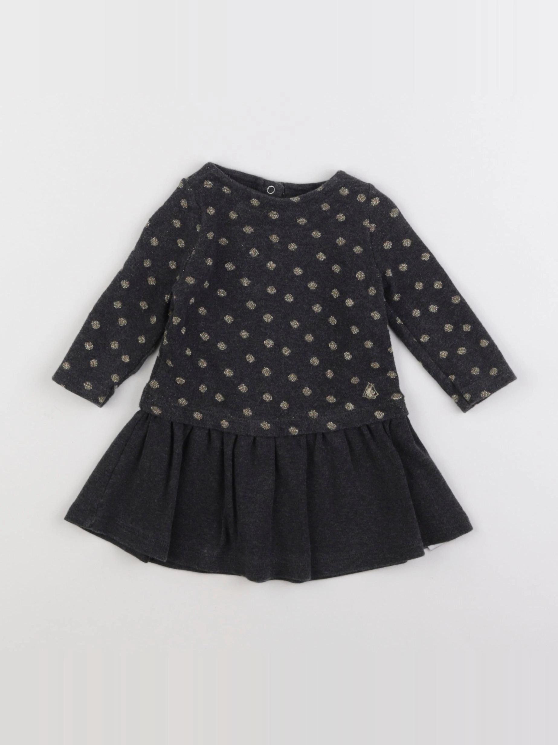 Petit Bateau - robe gris, jaune - 6 mois