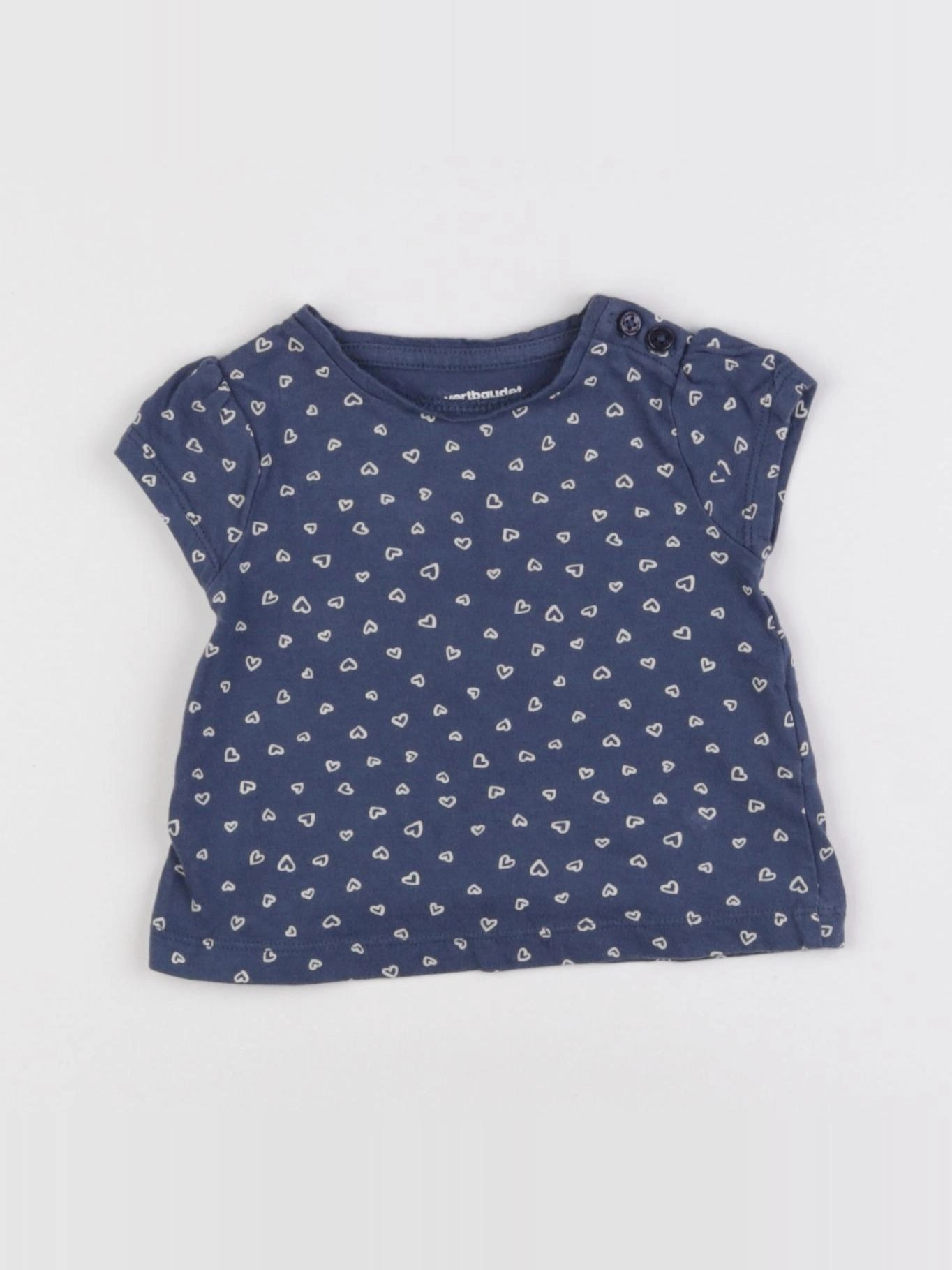 Vertbaudet - tee-shirt bleu - 3 mois