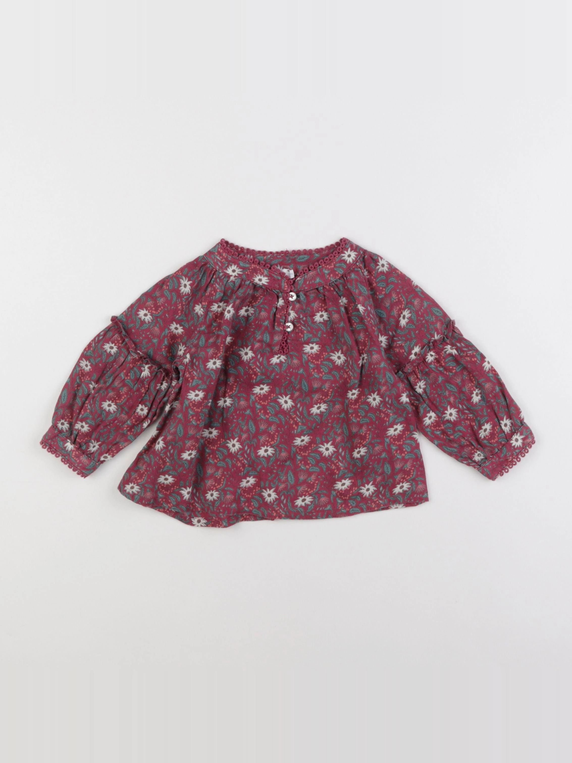 Boutchou - blouse rouge - 9 mois