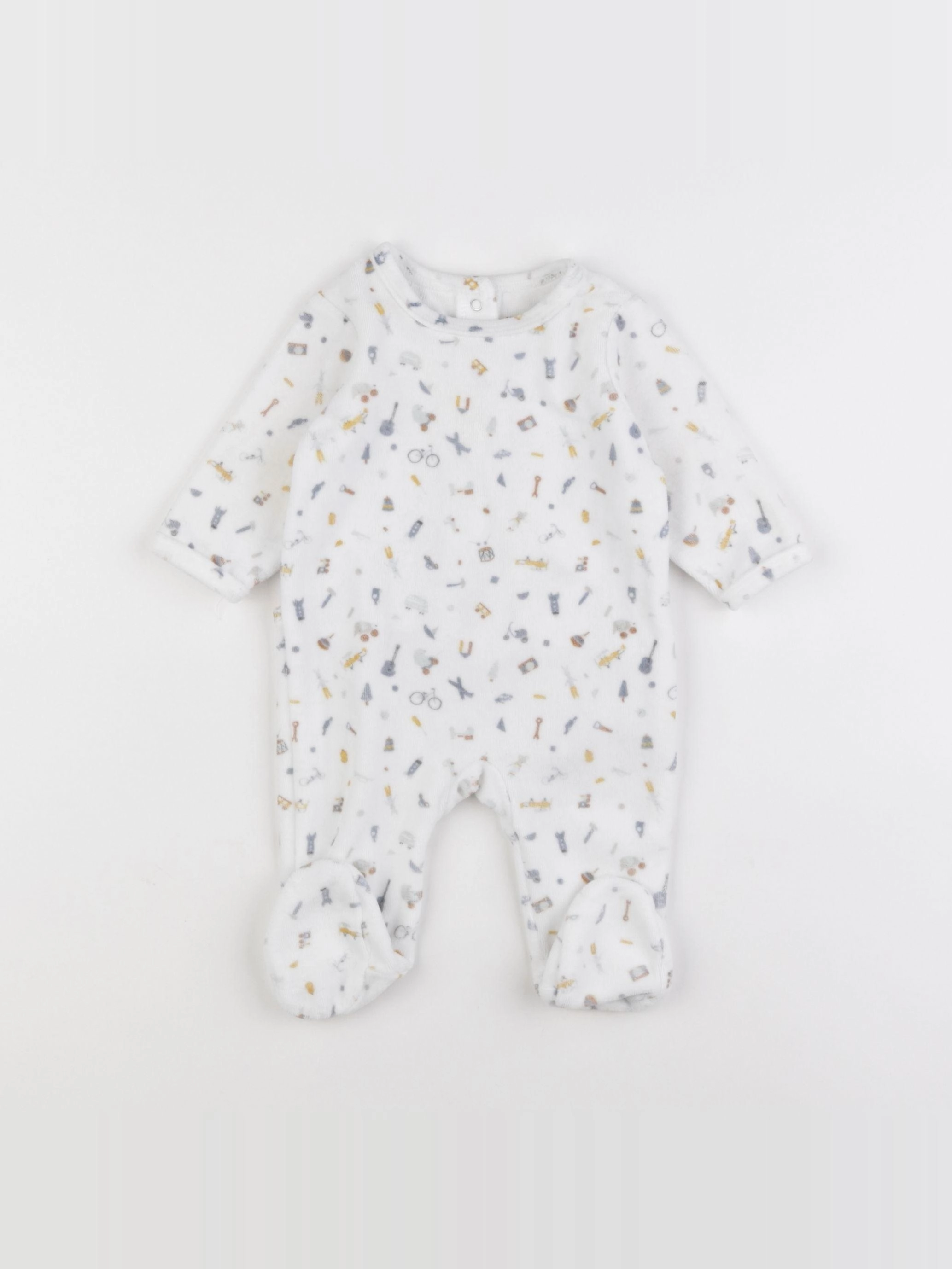 Vertbaudet - pyjama velours blanc - 3 mois