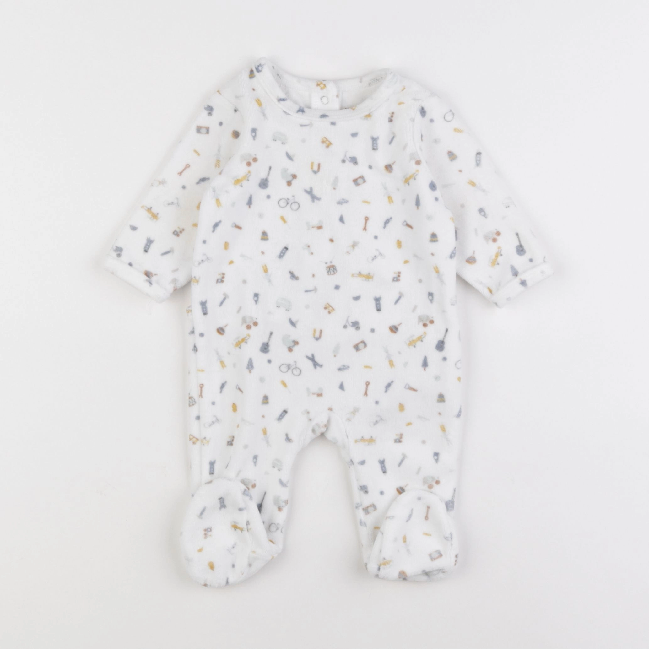 Vertbaudet - pyjama velours blanc - 3 mois